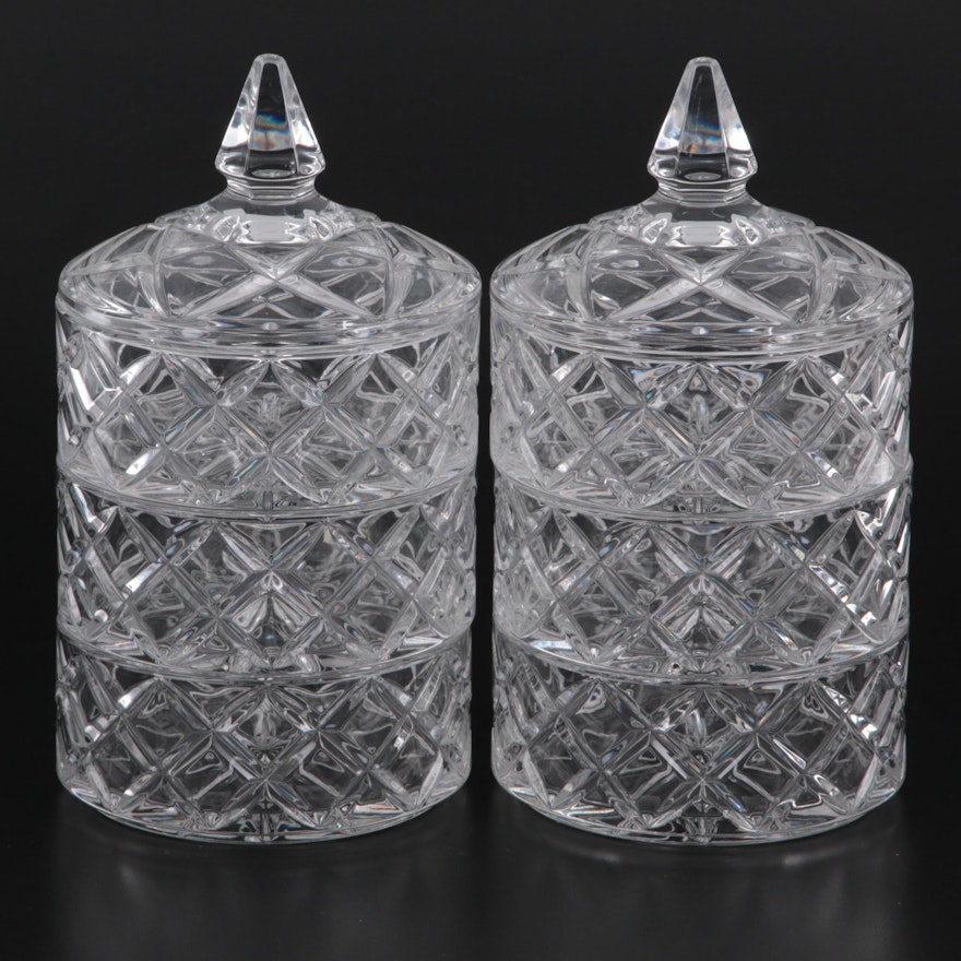 Marquis by Waterford Crystal Lidded Stacking Candy Dishes