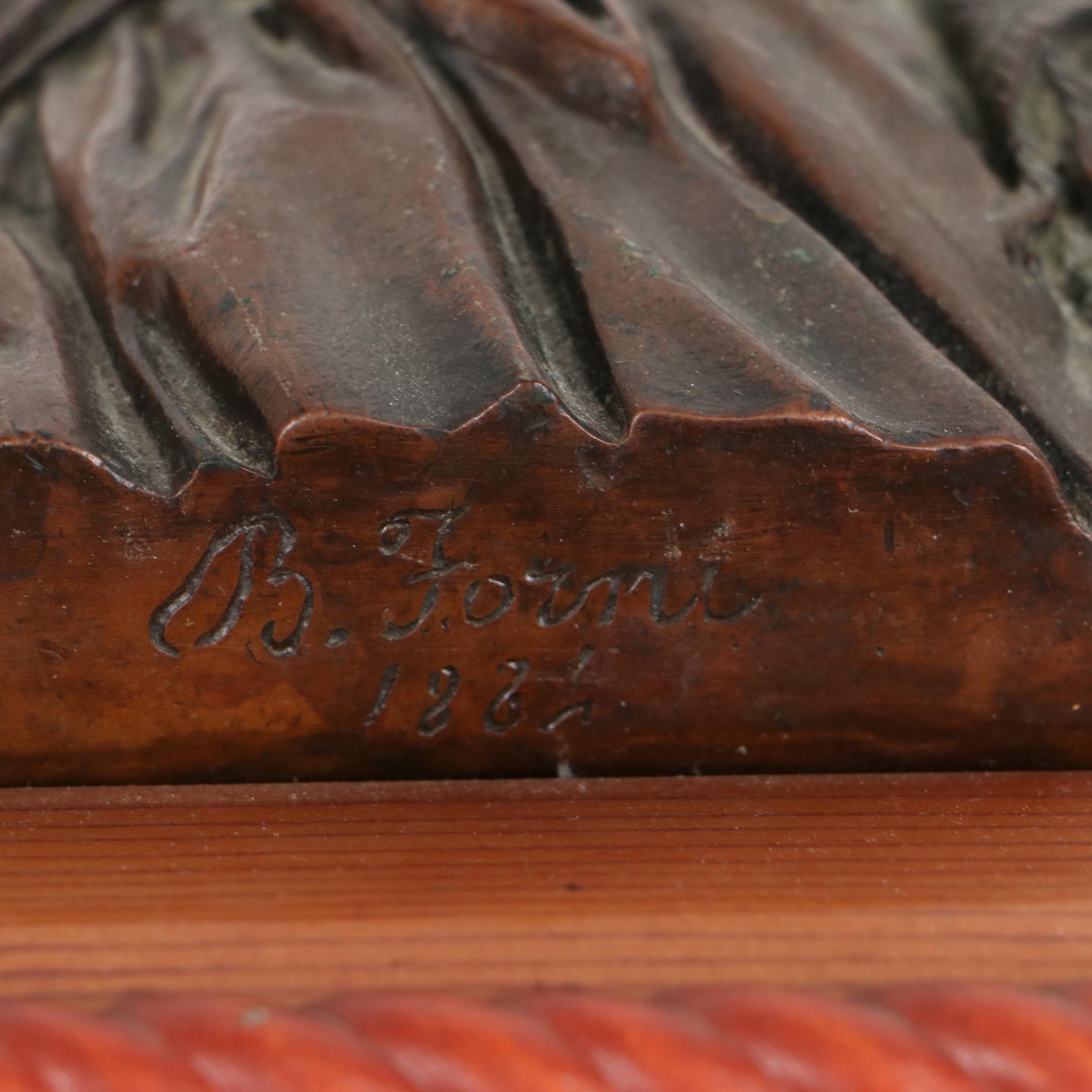 B. Forni Cast Bronze Relief Sculpture of Figure, 1882