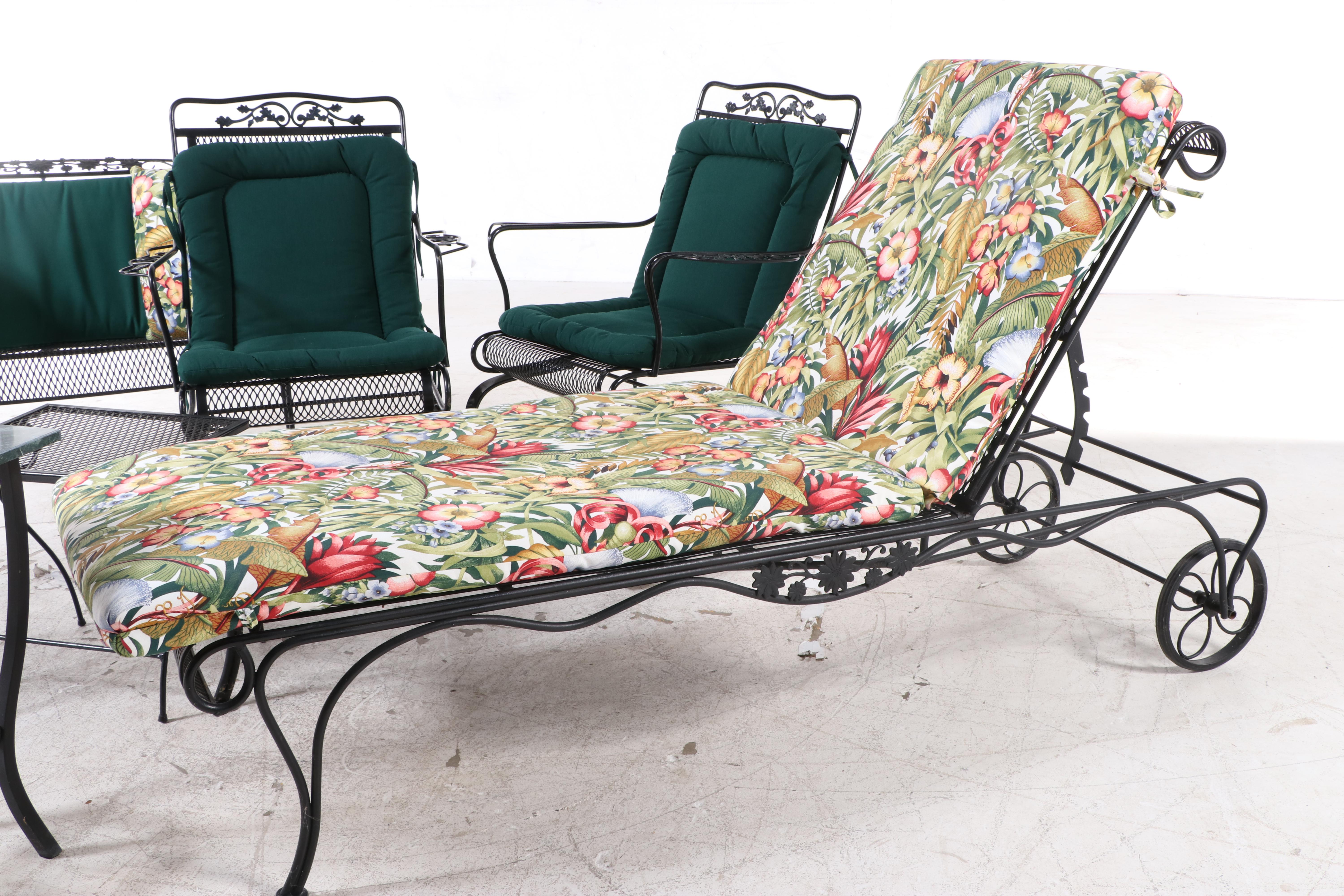 Patio Metal Mesh Chaise Lounge, Settee, Armchairs and Other Tables