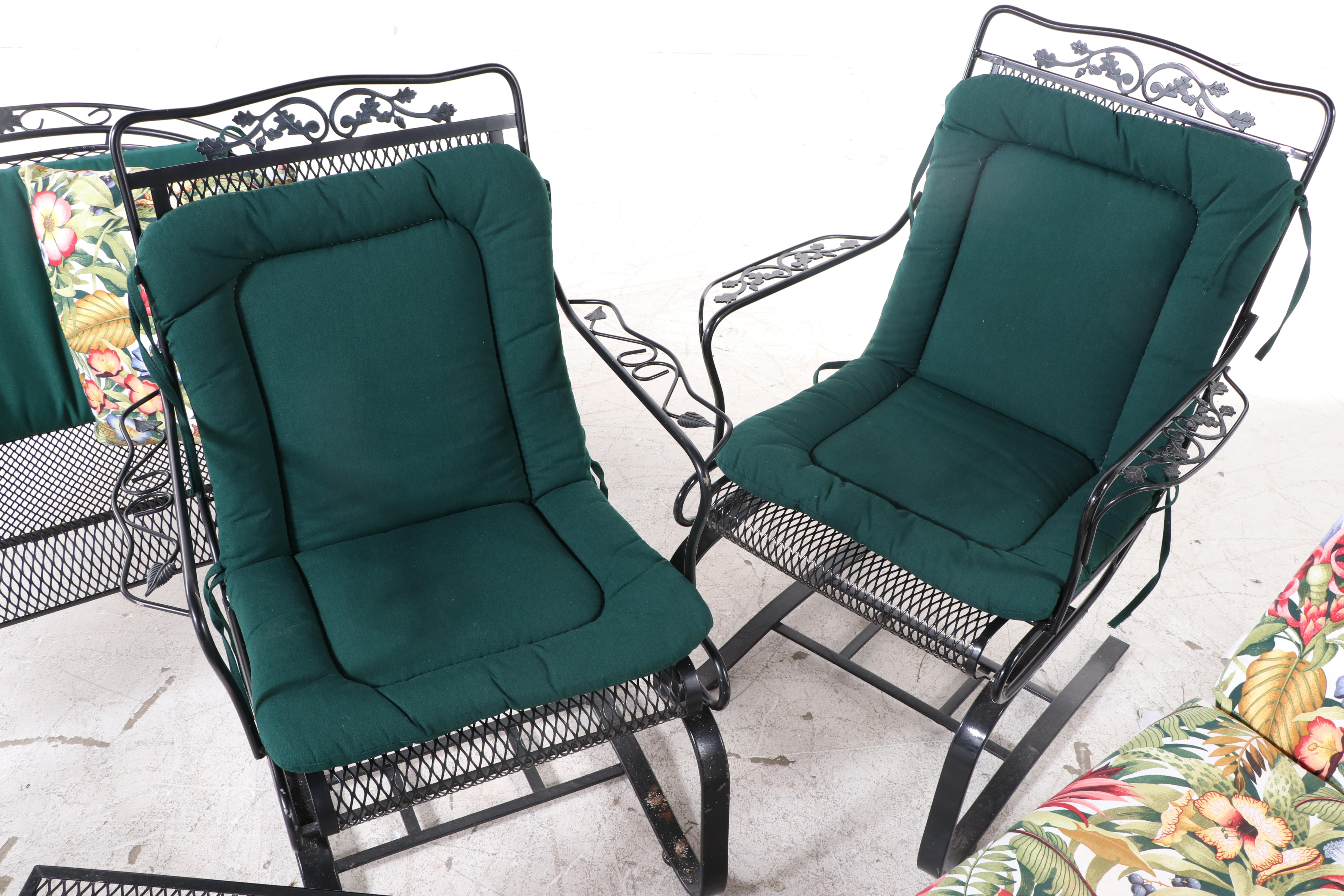 Patio Metal Mesh Chaise Lounge, Settee, Armchairs and Other Tables