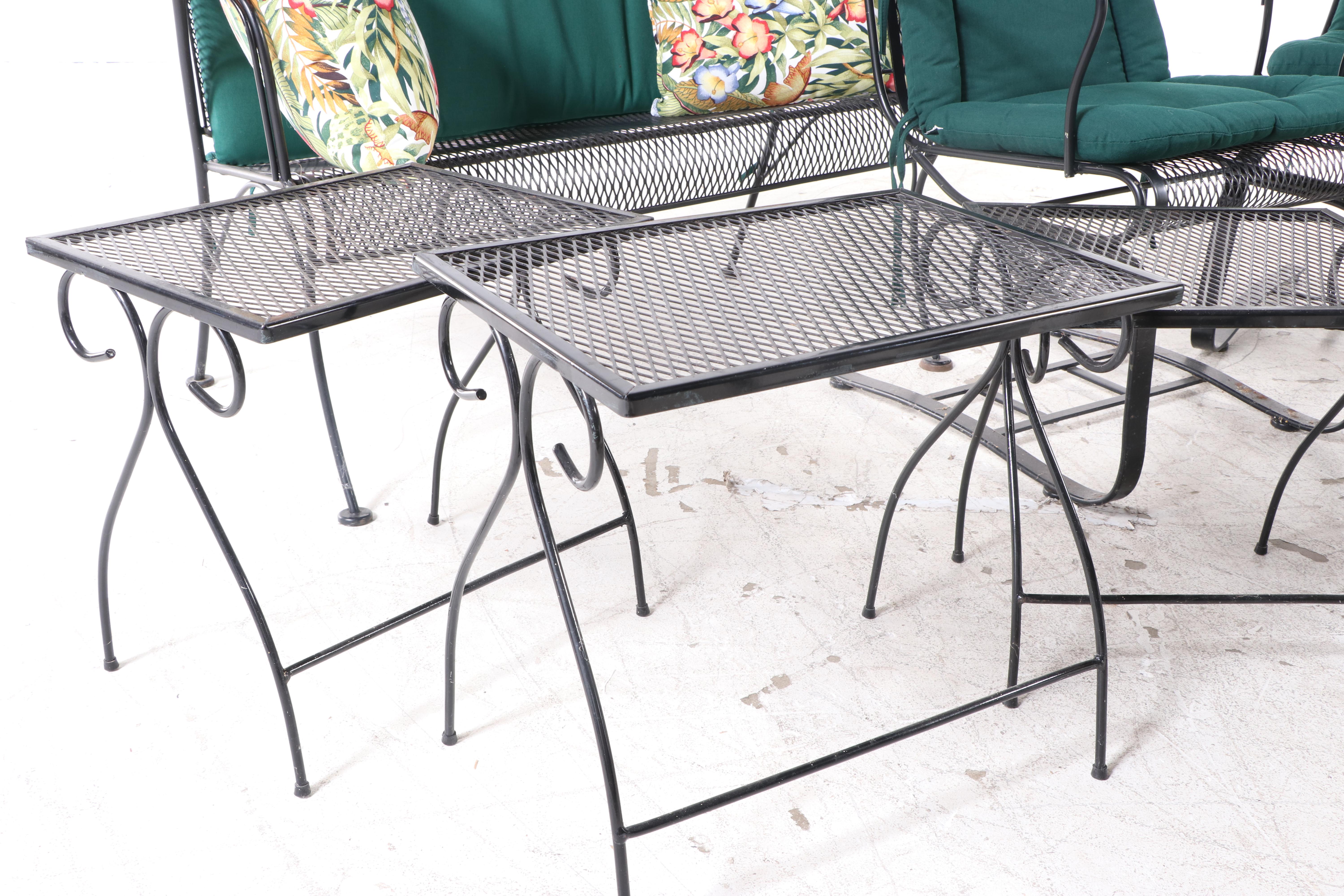 Patio Metal Mesh Chaise Lounge, Settee, Armchairs and Other Tables