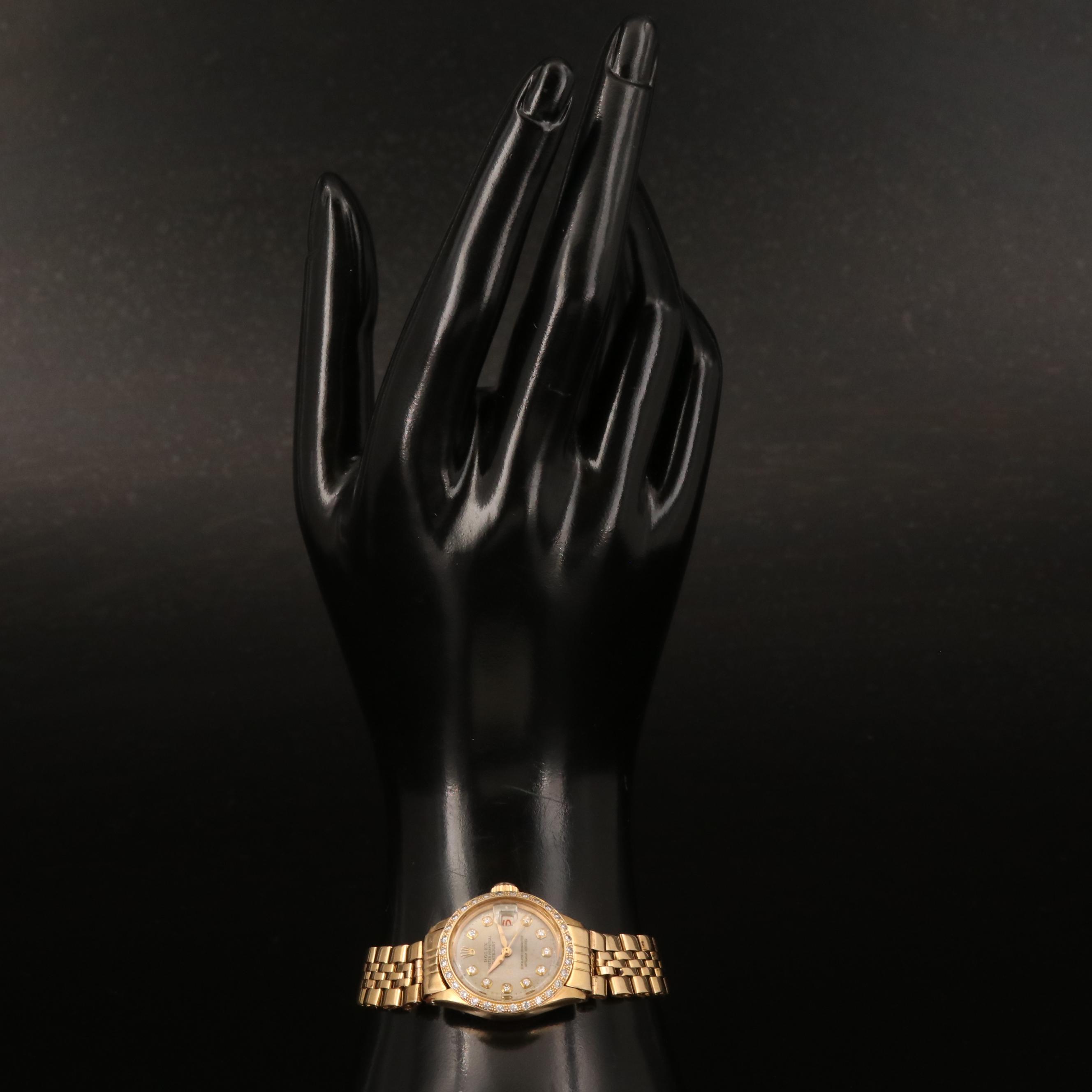 1960 Rolex Datejust Diamond Dial and Bezel 18K Watch