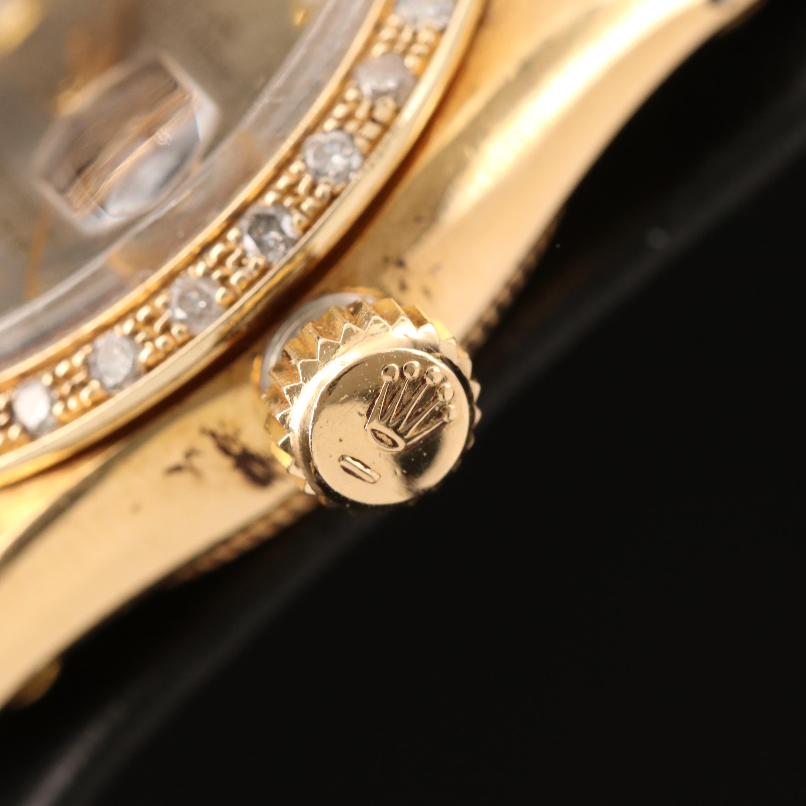 1960 Rolex Datejust Diamond Dial and Bezel 18K Watch