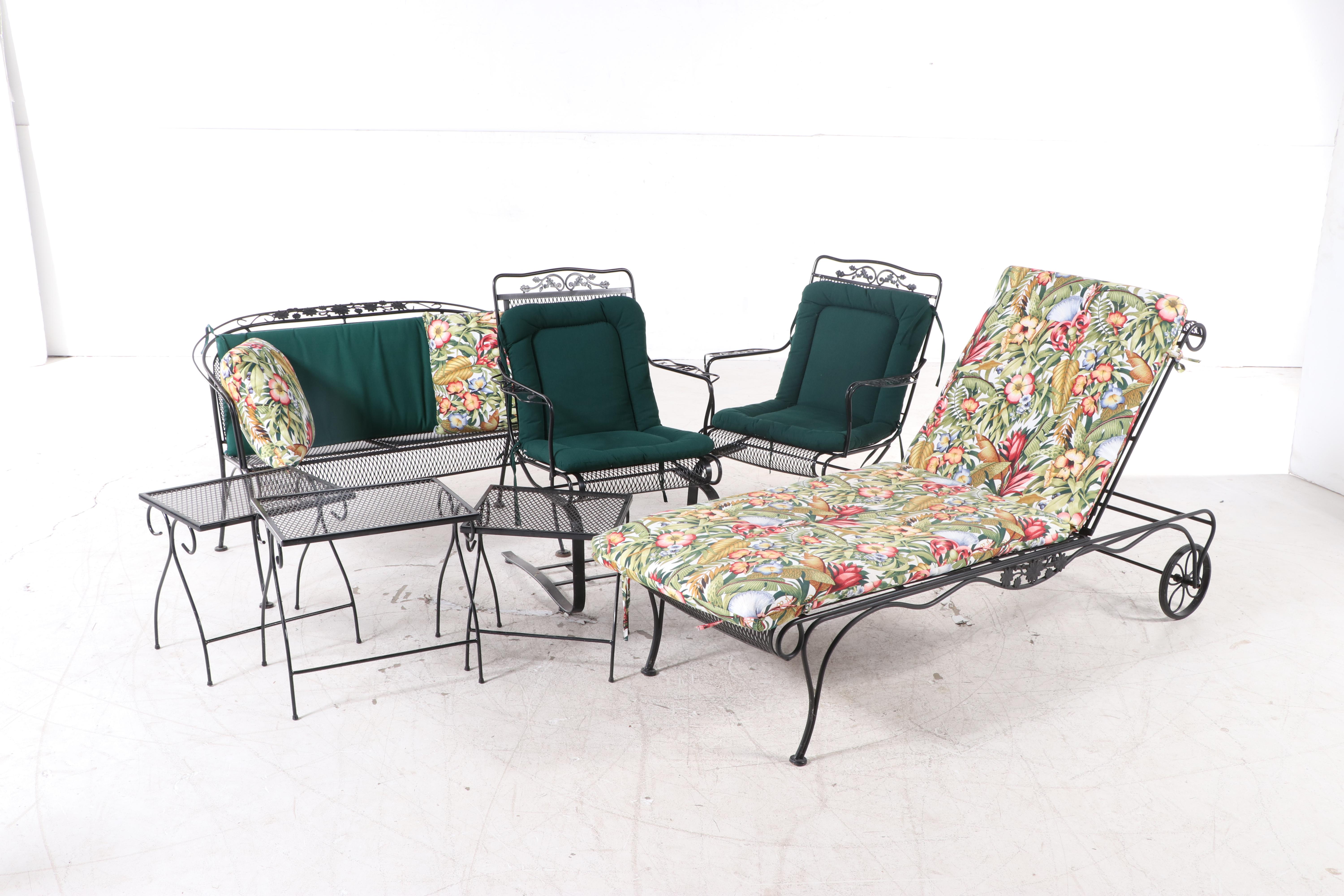 Patio Metal Mesh Chaise Lounge, Settee, Armchairs and Other Tables