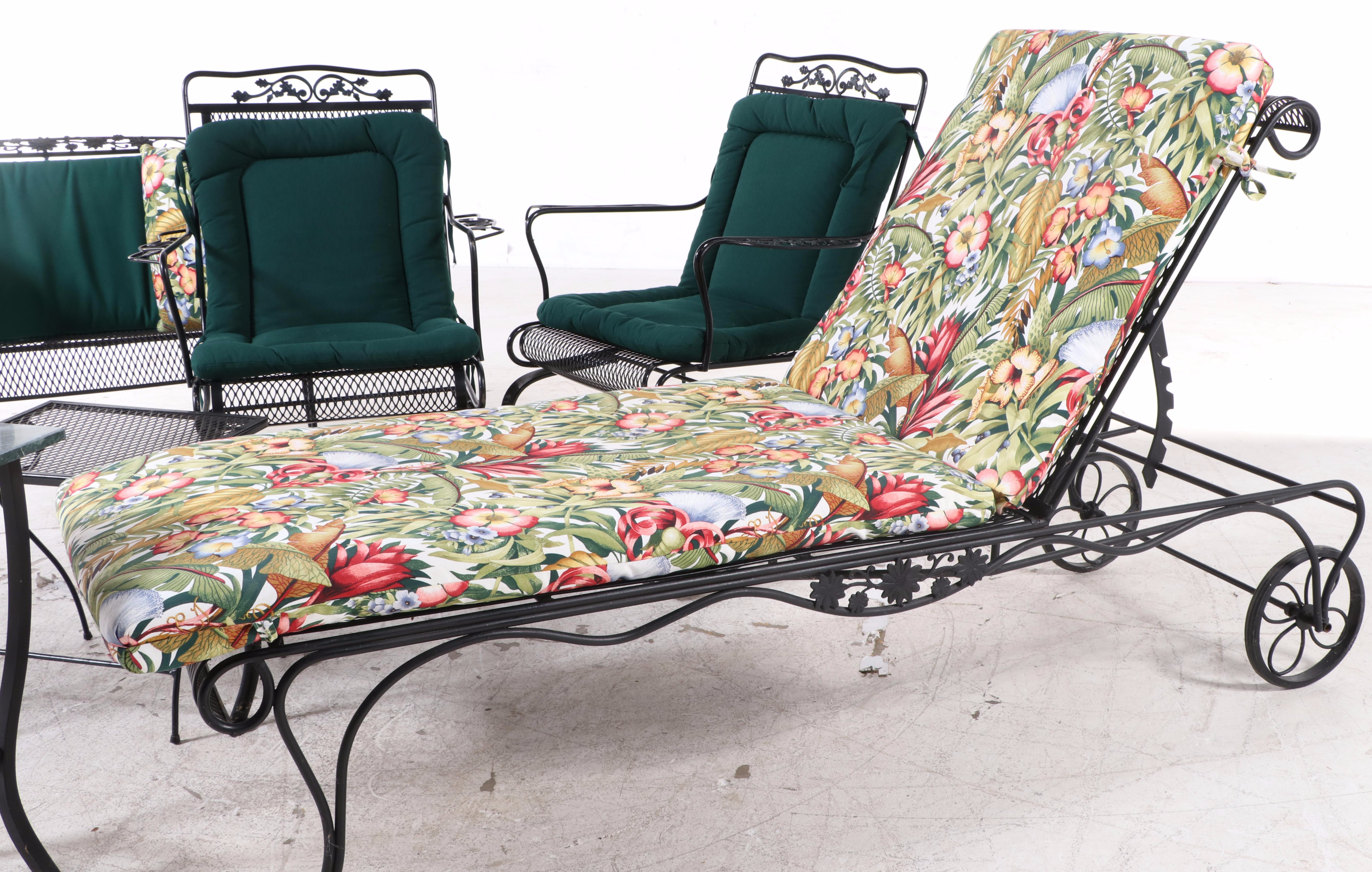 Patio Metal Mesh Chaise Lounge, Settee, Armchairs and Other Tables