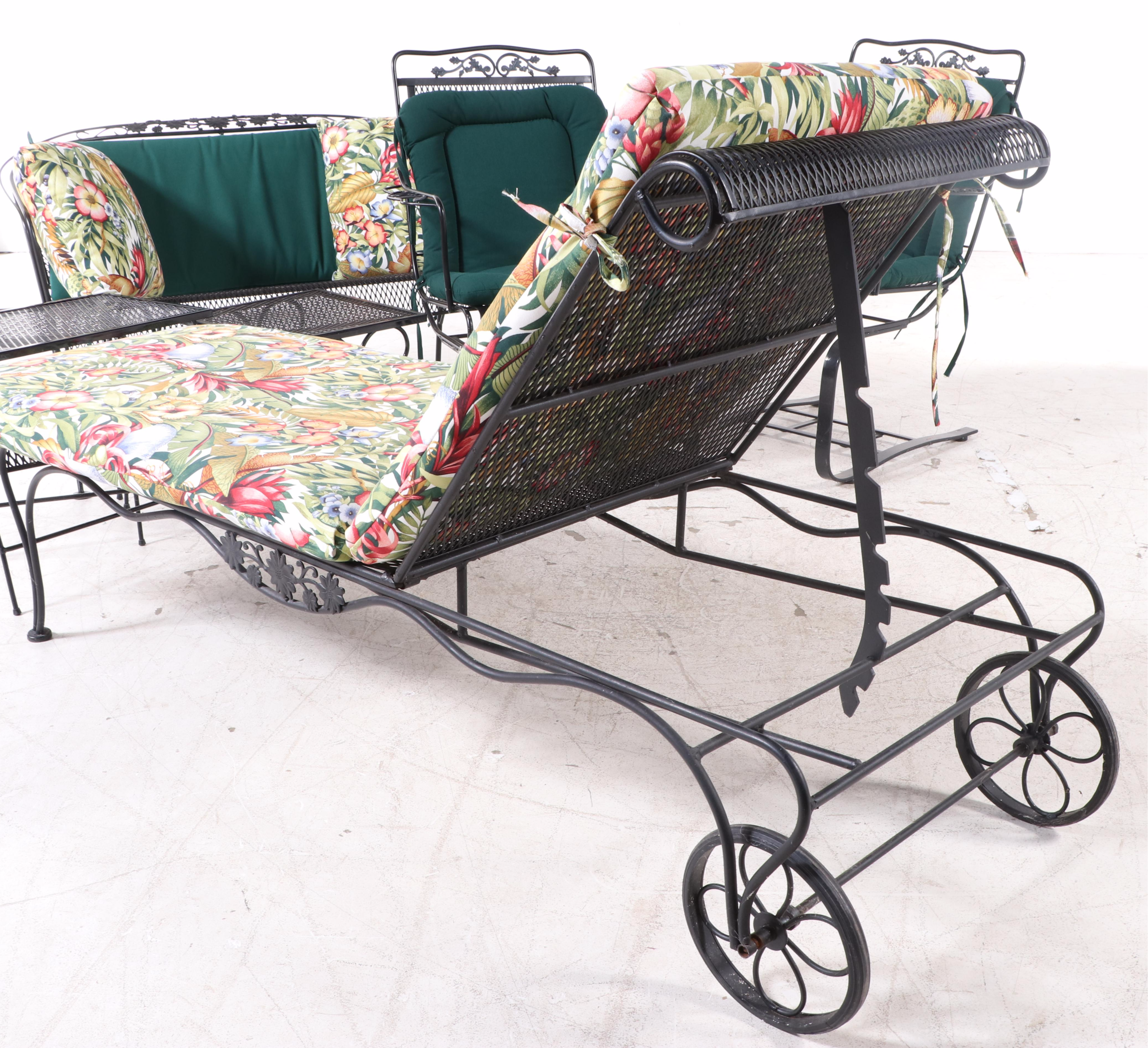 Patio Metal Mesh Chaise Lounge, Settee, Armchairs and Other Tables