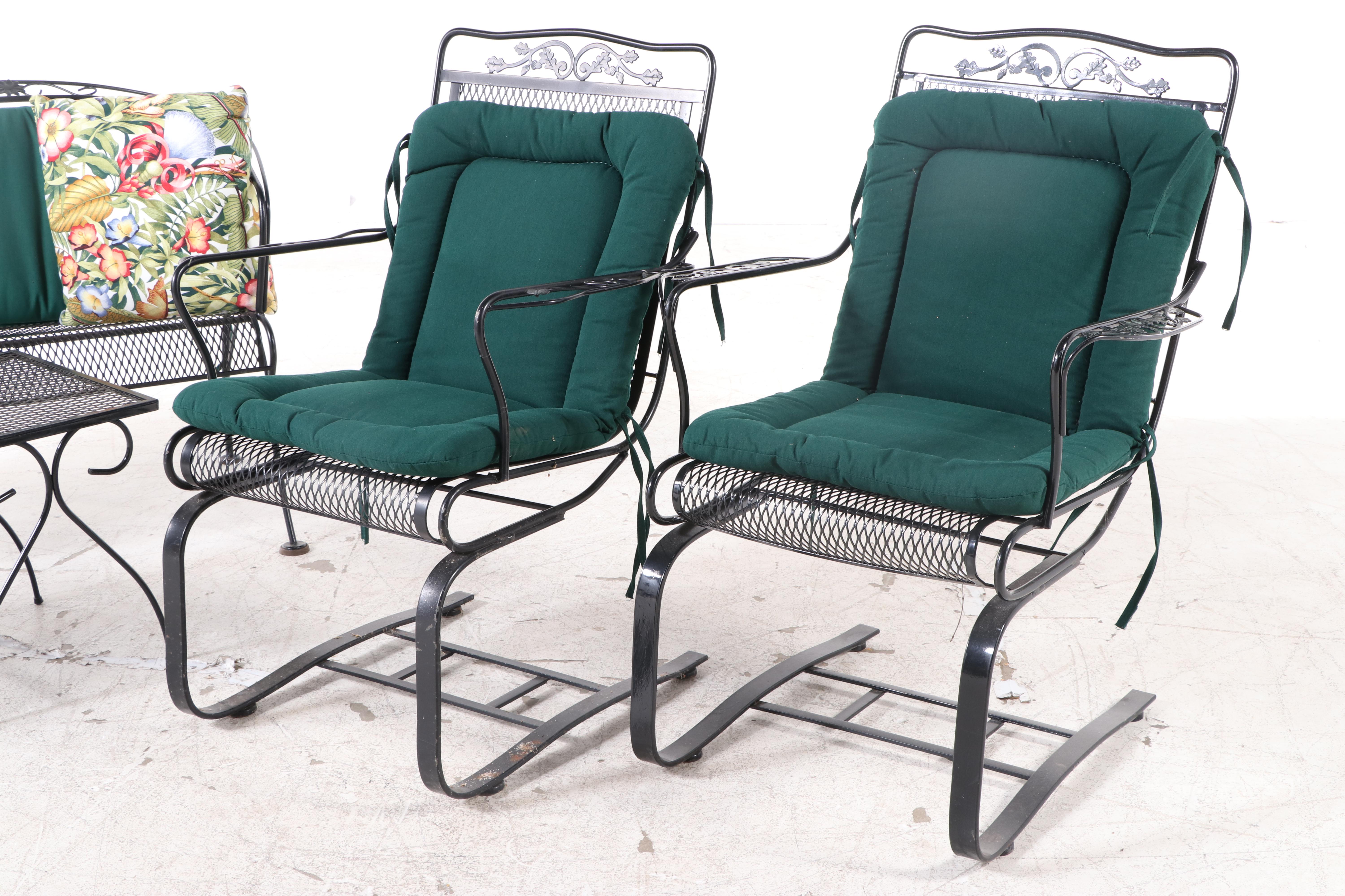 Patio Metal Mesh Chaise Lounge, Settee, Armchairs and Other Tables
