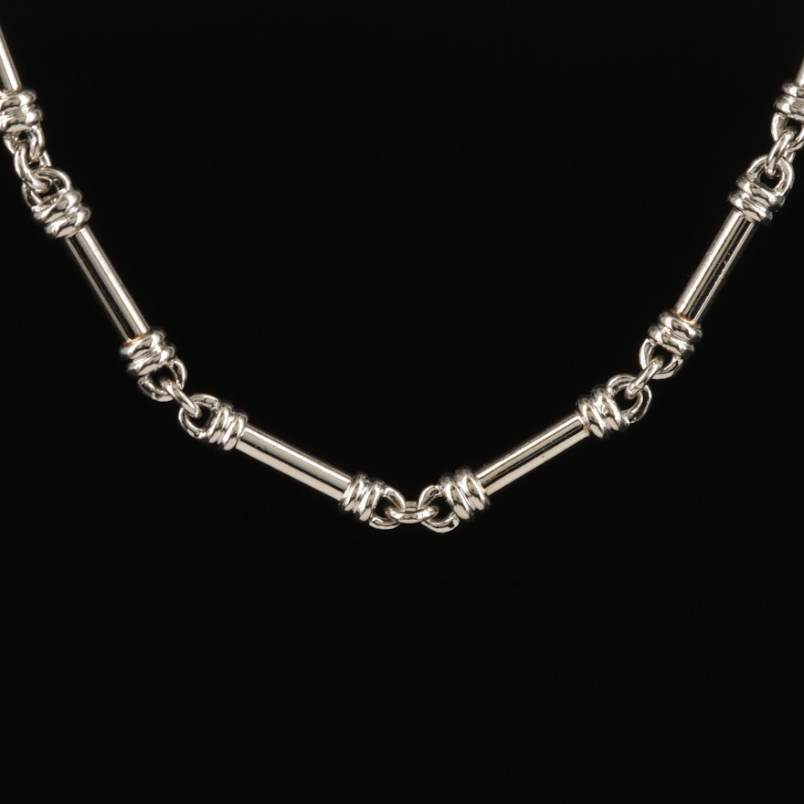 Scott Kay Platinum Bar Link Necklace