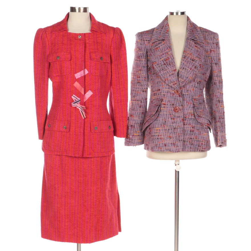 Christian Lacroix Cotton Blend Skirt Suit and Wool Blend Jacket