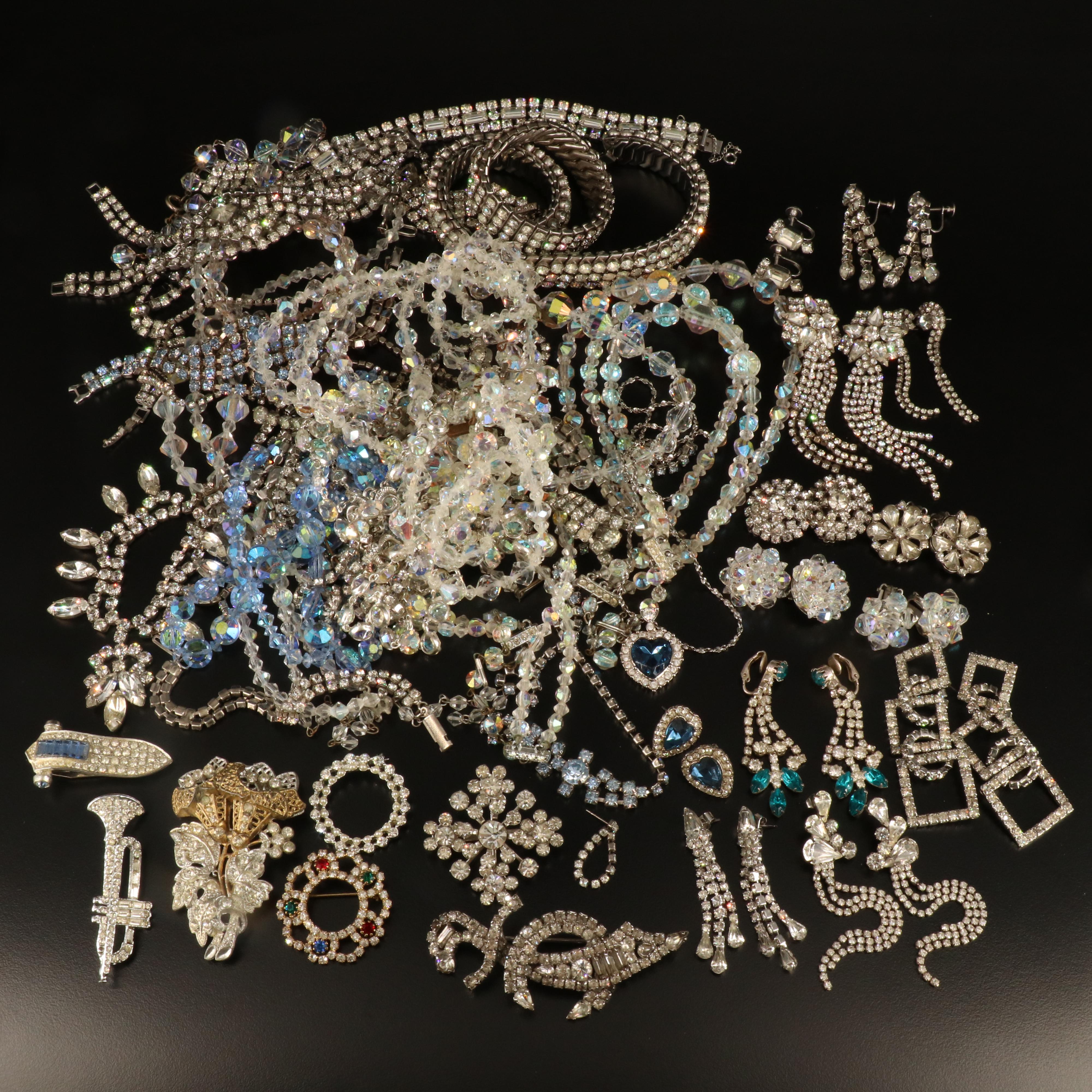 Vintage Rhinestone Jewelry Featured with Aurora Borealis Jewelry