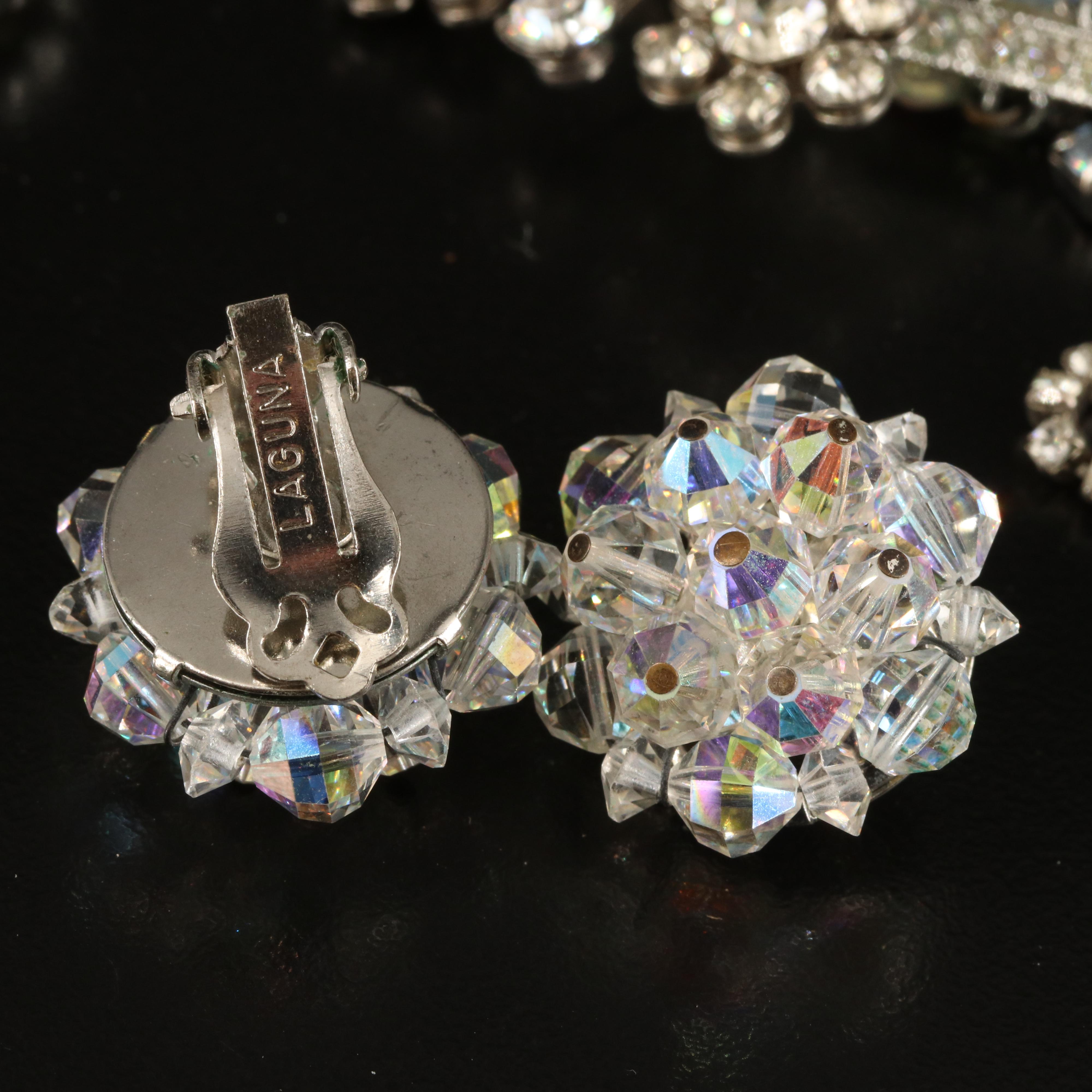 Vintage Rhinestone Jewelry Featured with Aurora Borealis Jewelry
