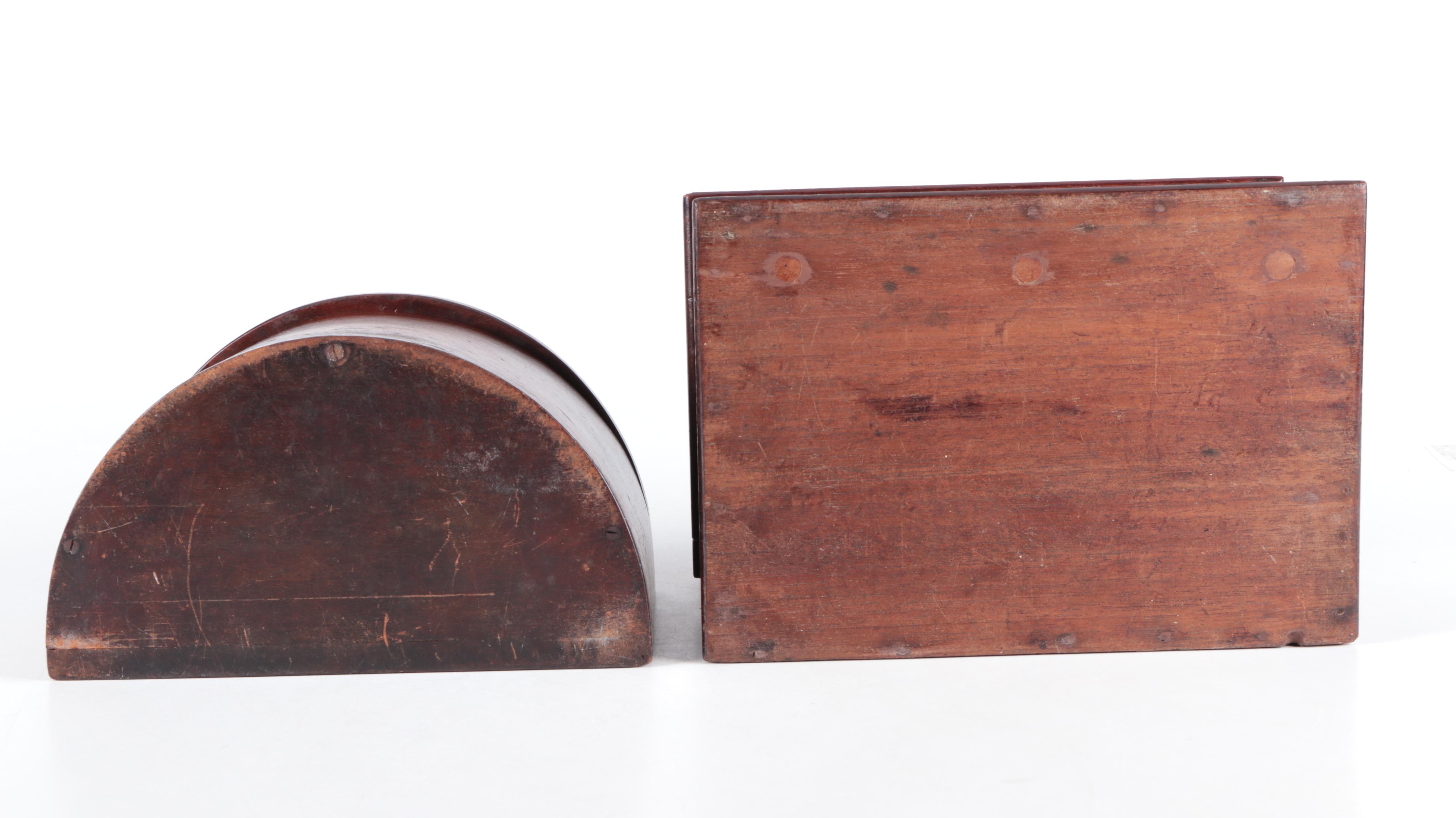 Primitive Wooden Salt Boxes, Antique