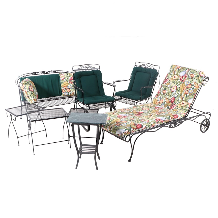 Patio Metal Mesh Chaise Lounge, Settee, Armchairs and Other Tables