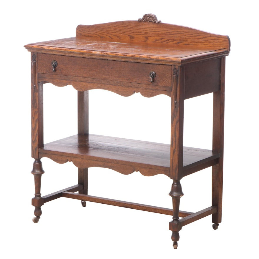 Ideal Table Company Jacobean Revival Oak Two-Tier Buffet, Early 20th Century