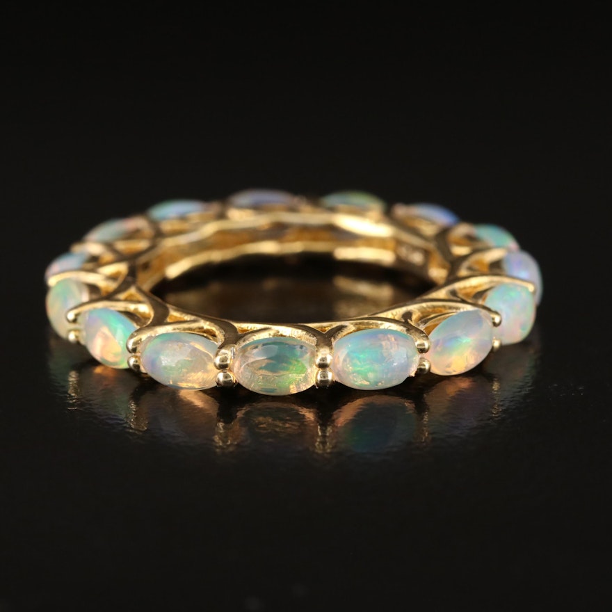 Sterling Opal Eternity Band