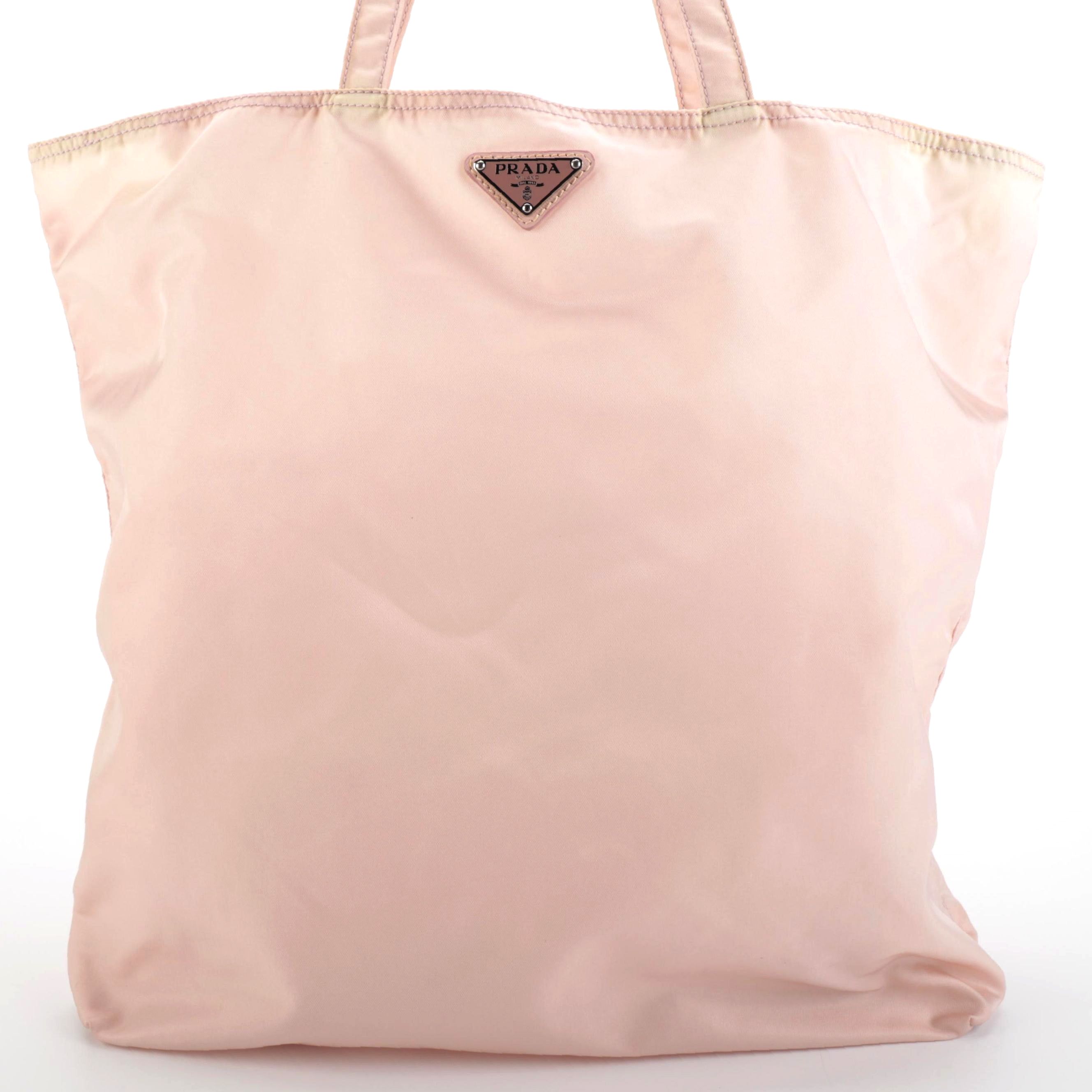 Prada Robot Embellished Tote Bag in Pink Tessuto Nylon