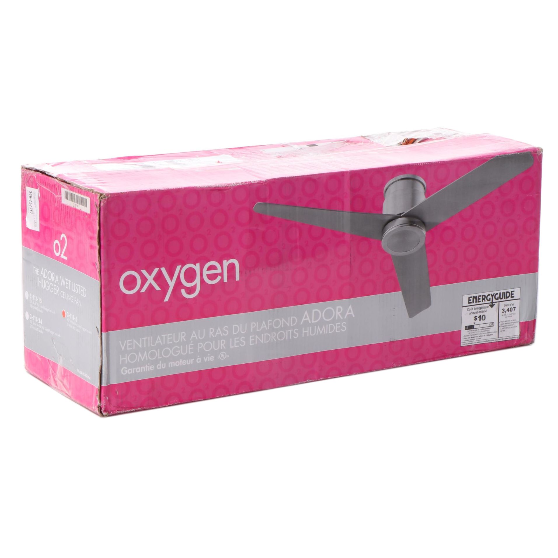 Oxygen 52" Adora Wet Listed Hugger Ceiling Fan in White