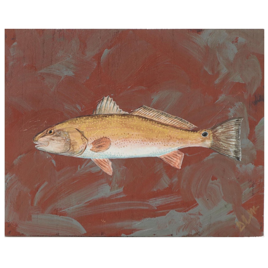 George McElveen Acrylic Painting "Spottail Bass," 2021