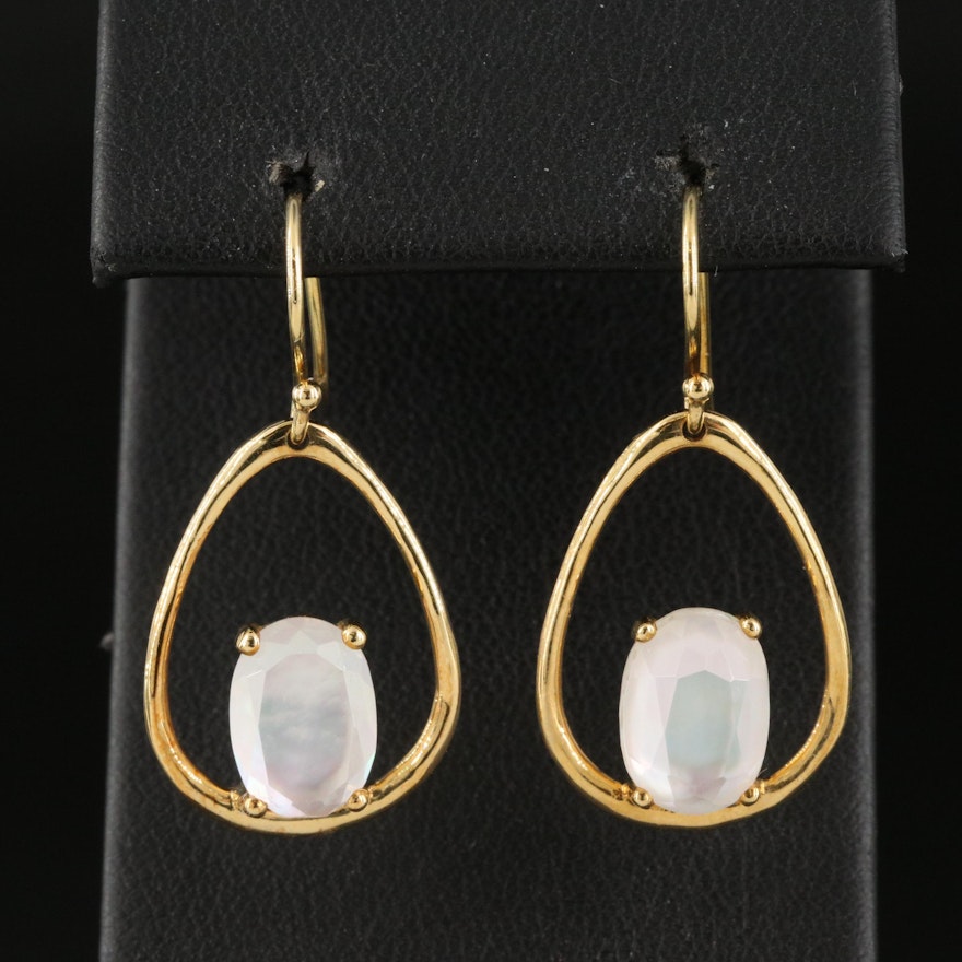 Ippolita "Rock Candy" 18K Mother of Pearl, Quartz, Doublet Earrings