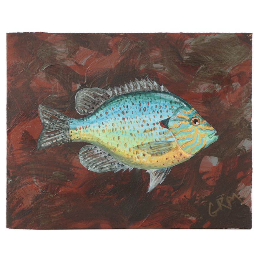George R. McElveen Acrylic Panting "Pumpkinseed Sunfish," 2021