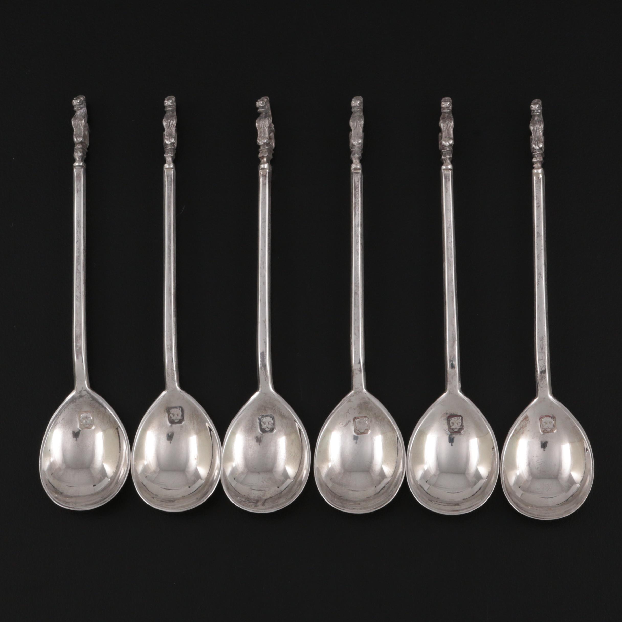 William Suckling Ltd. "Lion-Sejant" English Sterling Silver Spoon Set, 1958