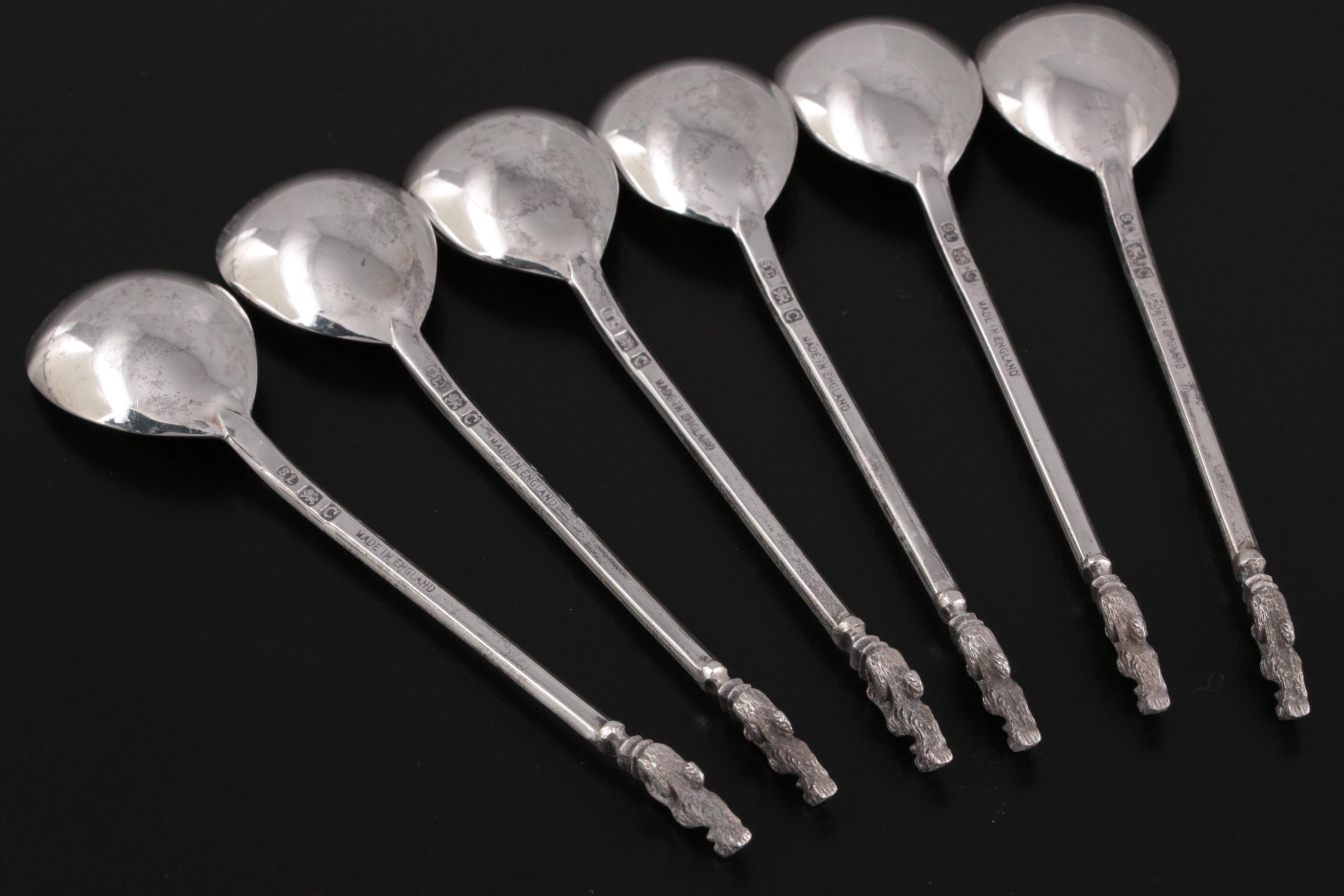 William Suckling Ltd. "Lion-Sejant" English Sterling Silver Spoon Set, 1958