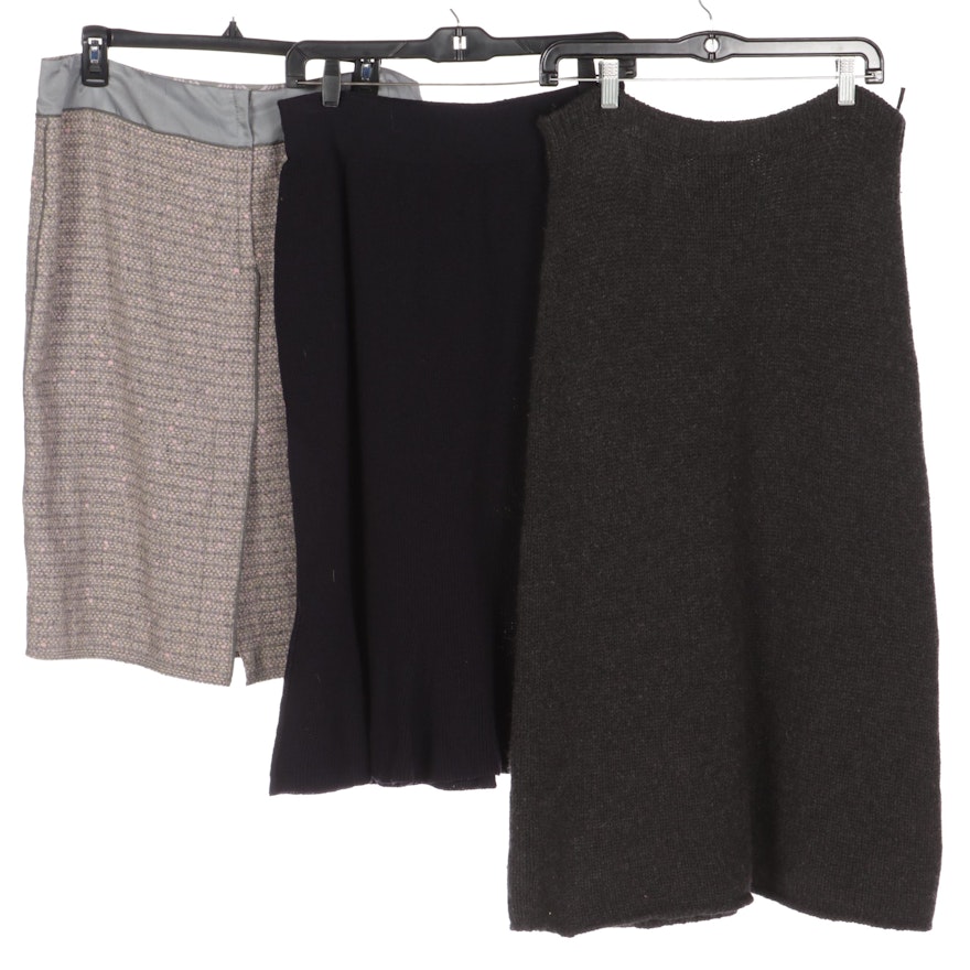 Prada and Sonia Rykiel Knit Skirts with Marc Jacobs Bouclé Skirt