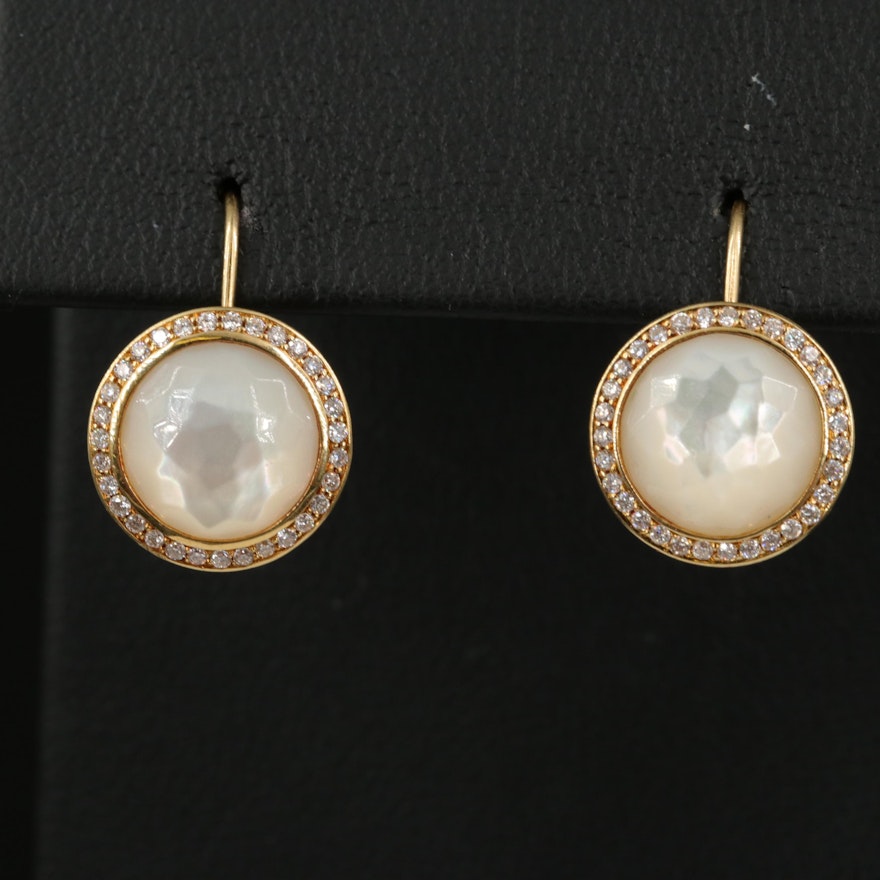 Ippolita 18K Mother of Pearl and Diamond Drop Earrings