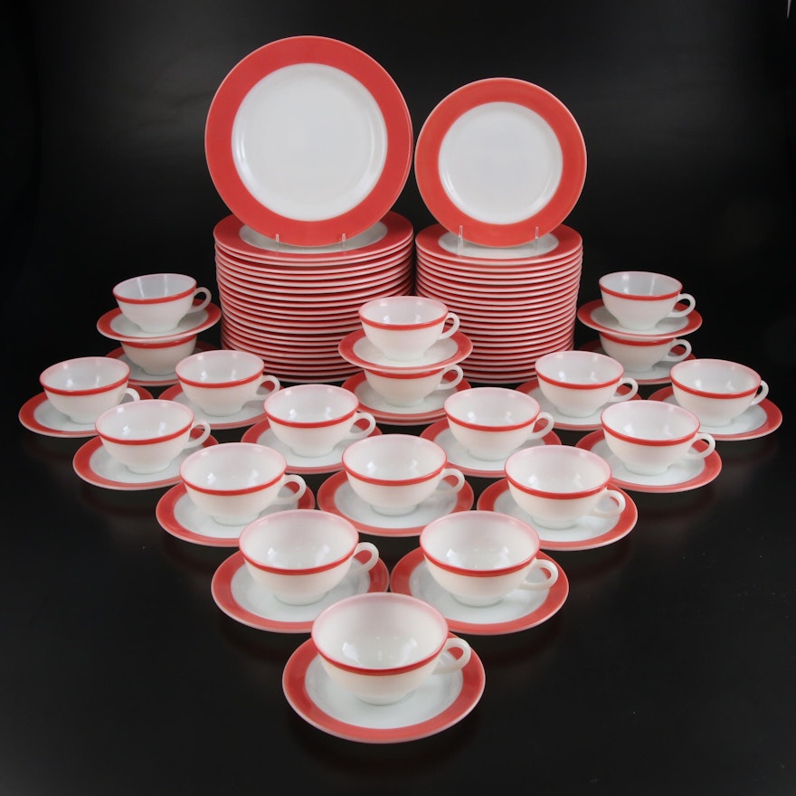 Pyrex "Coral" Glass Dinnerware, Mid to Late 20th Century