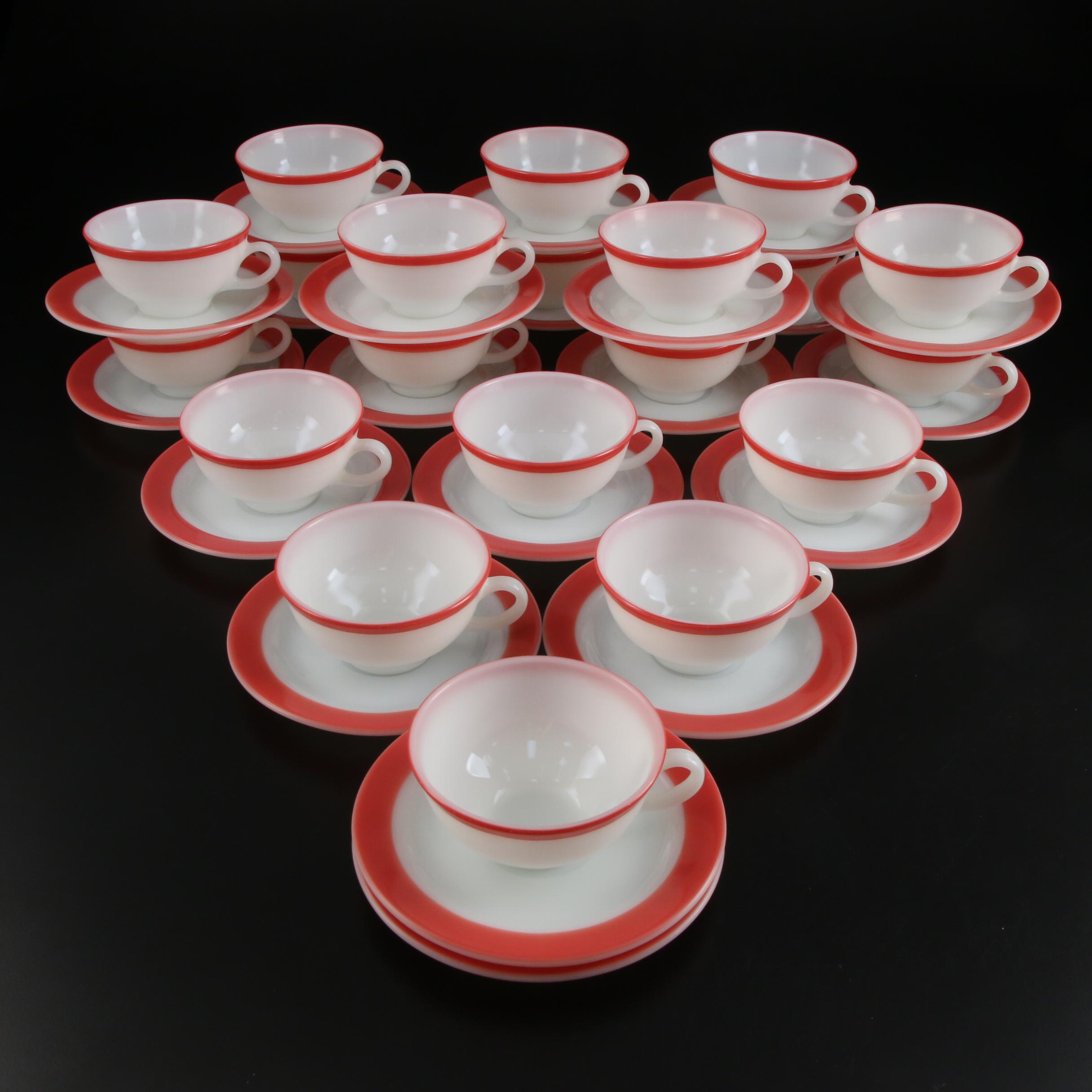 Pyrex "Coral" Glass Dinnerware, Mid to Late 20th Century