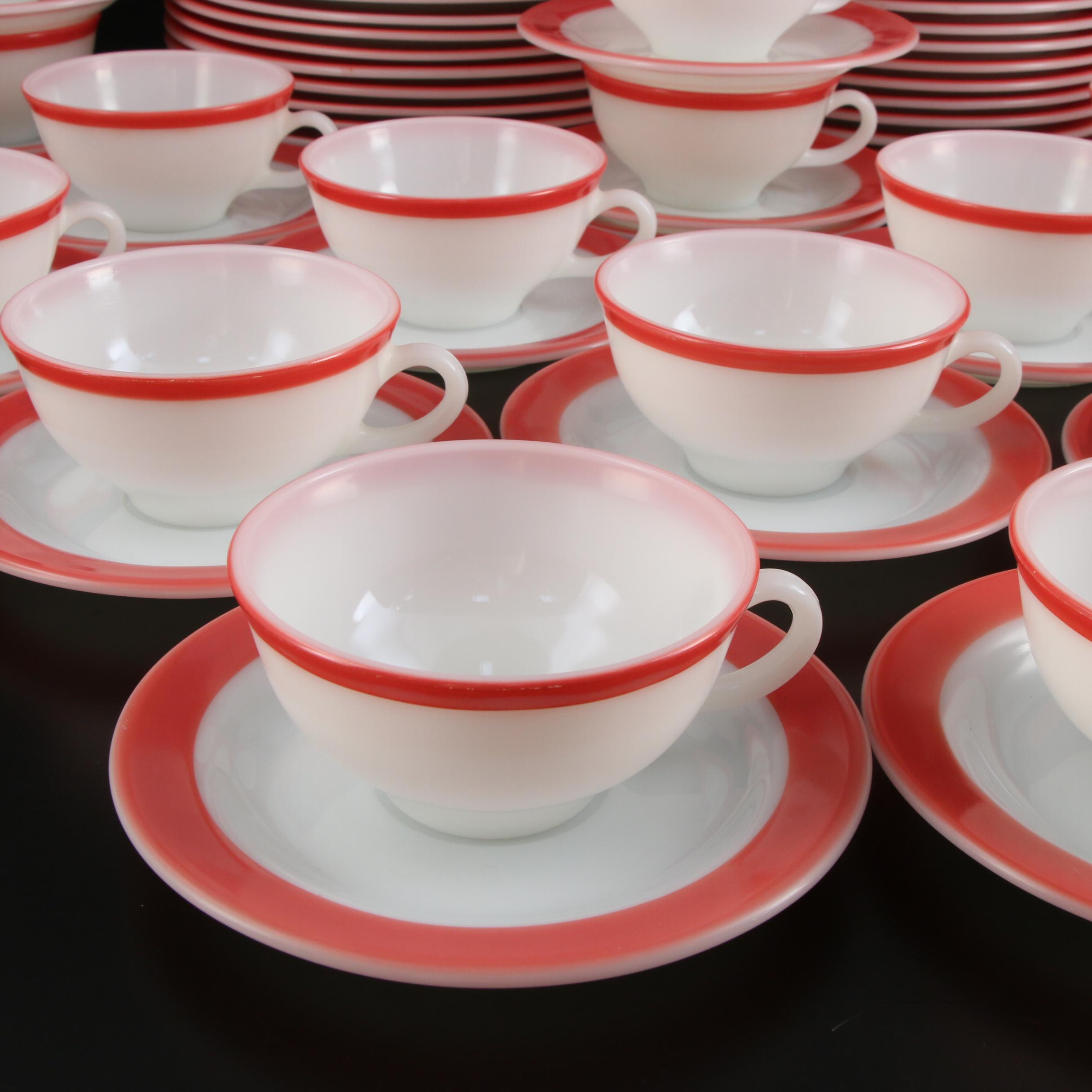 Pyrex "Coral" Glass Dinnerware, Mid to Late 20th Century