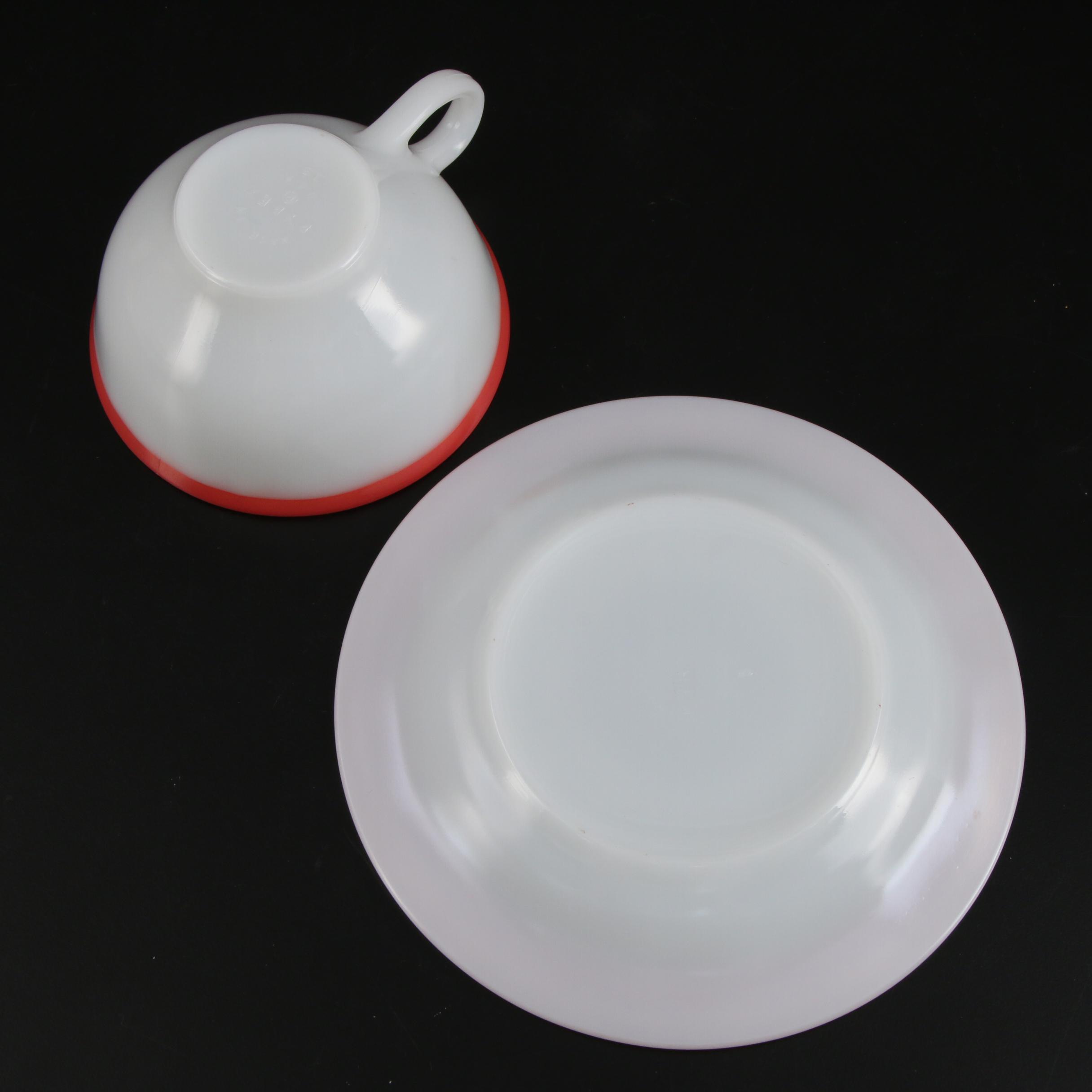 Pyrex "Coral" Glass Dinnerware, Mid to Late 20th Century