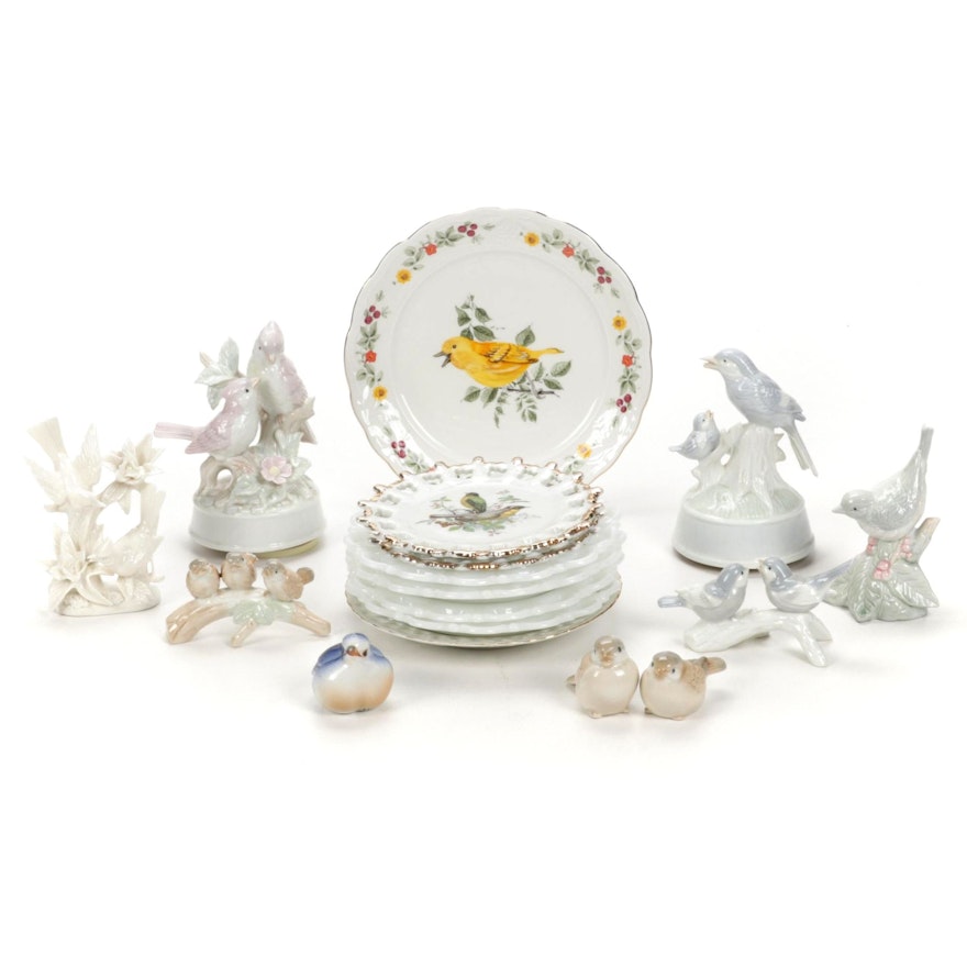 Music Boxes, Bird Figurines, and Decorative Plates Featuring Otagiri