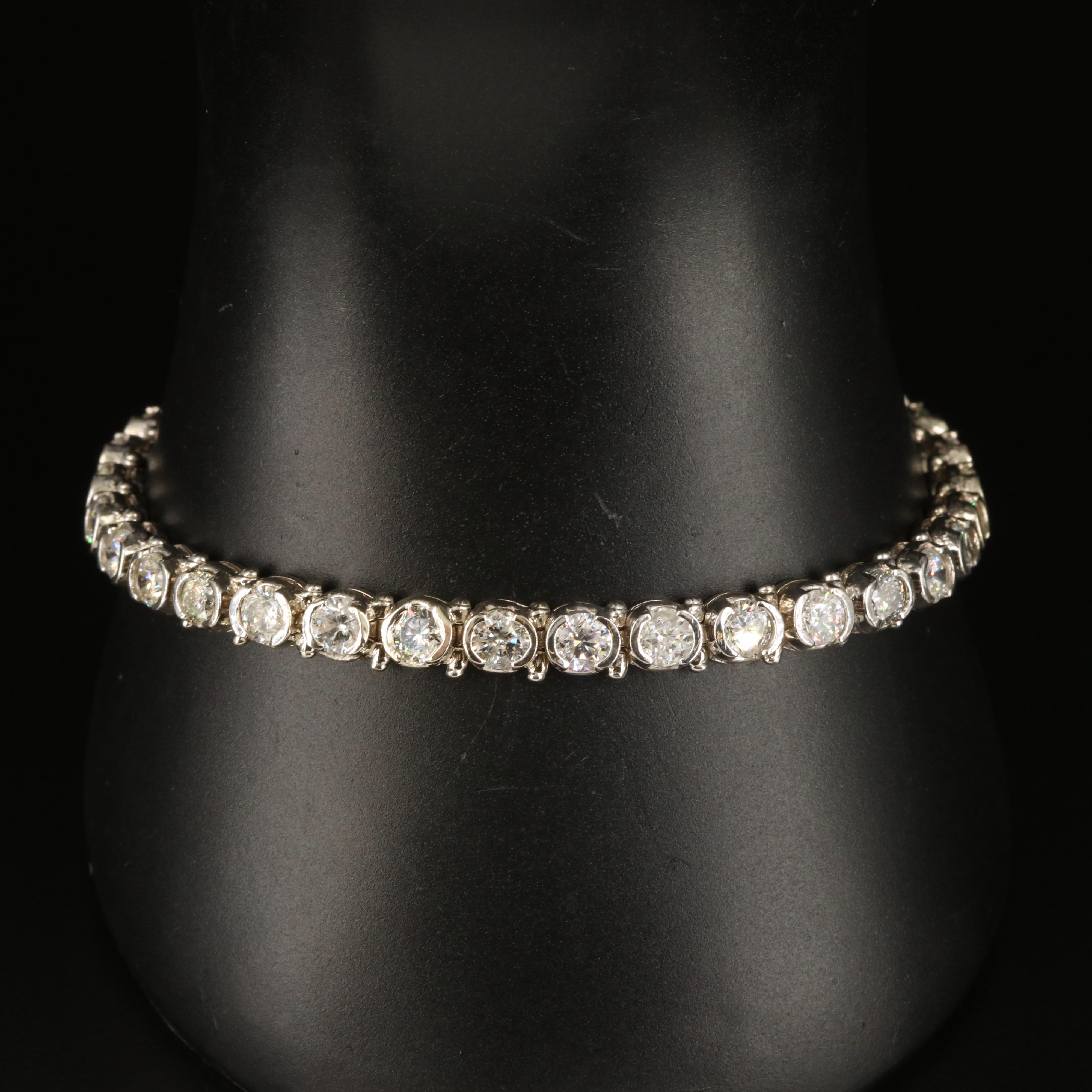 14K 9.06 CTW Diamond Half Bezel Bracelet