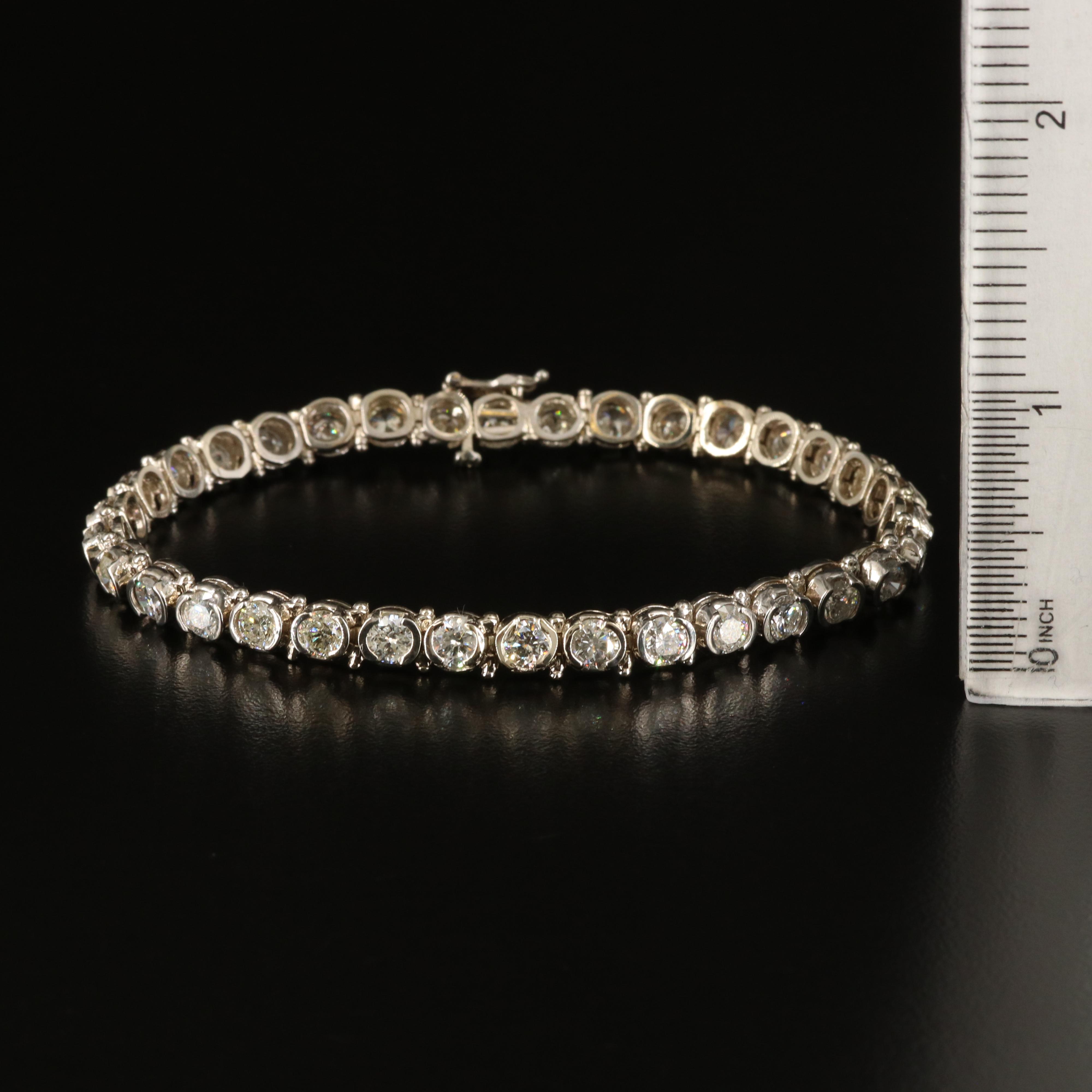 14K 9.06 CTW Diamond Half Bezel Bracelet