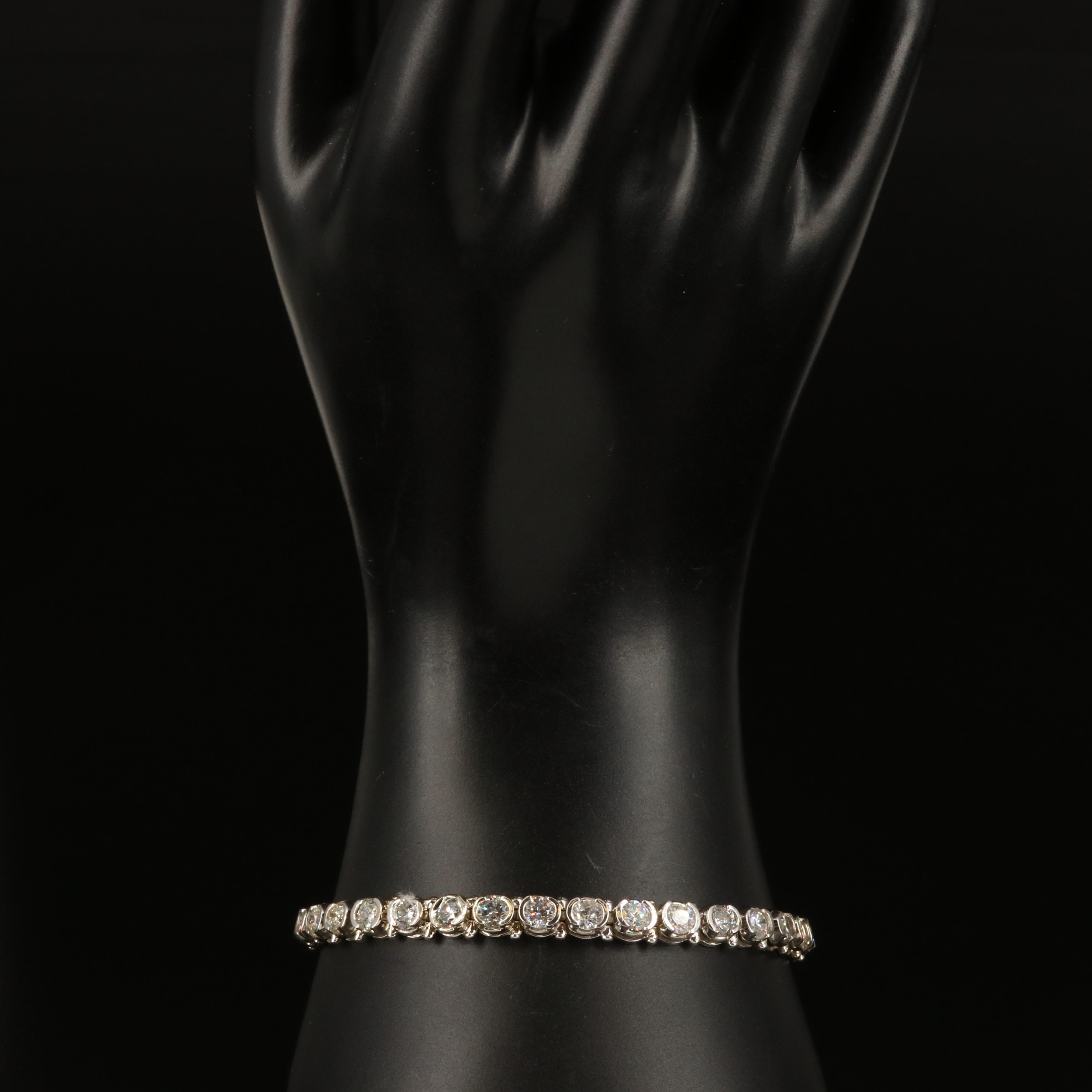 14K 9.06 CTW Diamond Half Bezel Bracelet