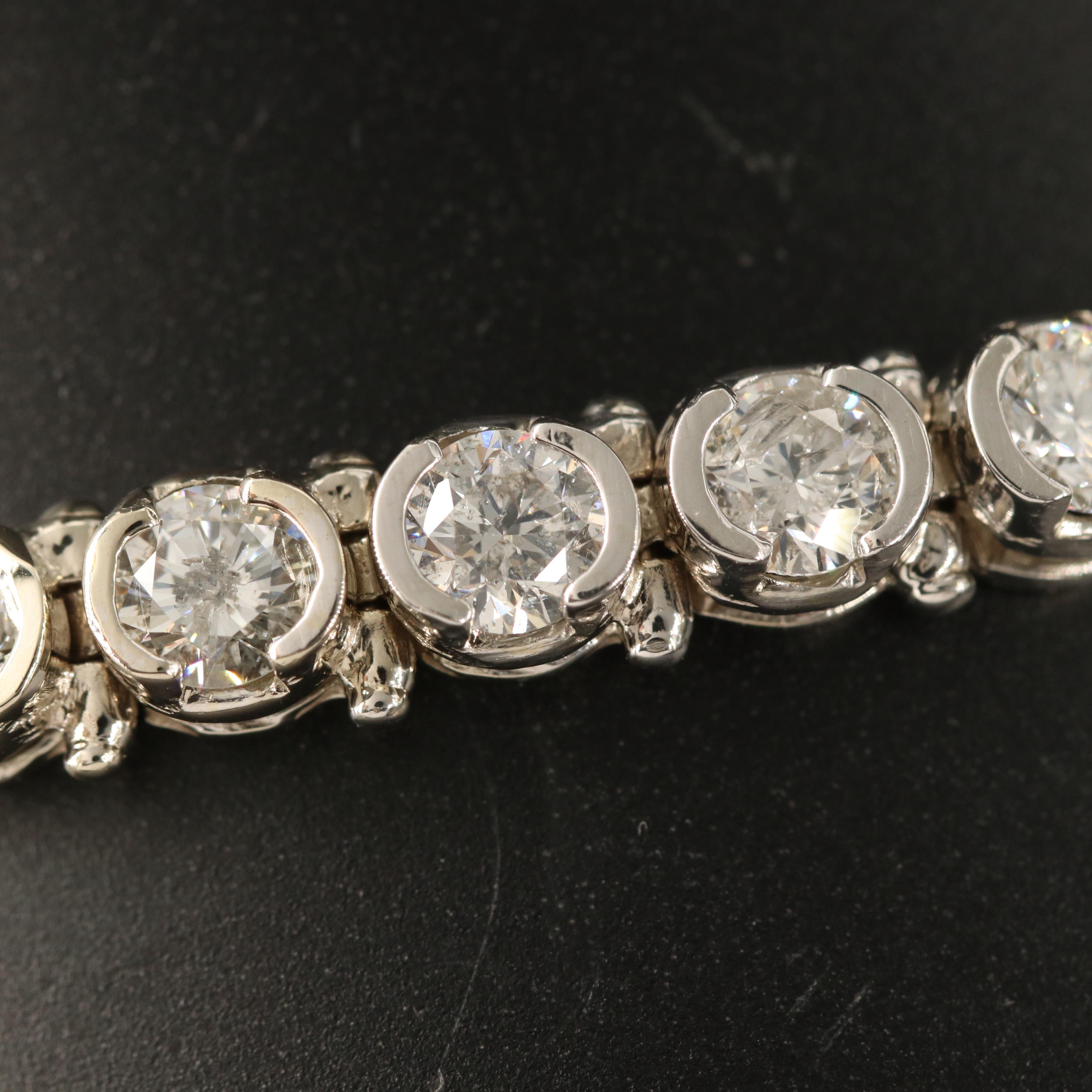 14K 9.06 CTW Diamond Half Bezel Bracelet
