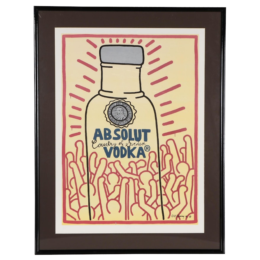Offset Lithograph After Keith Haring "Absolut Vodka"