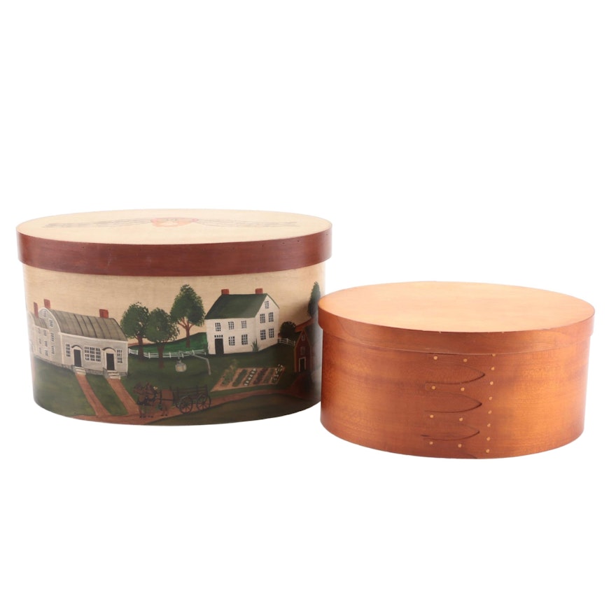 American Made Hand-Painted Lidded Boxes, 1990s