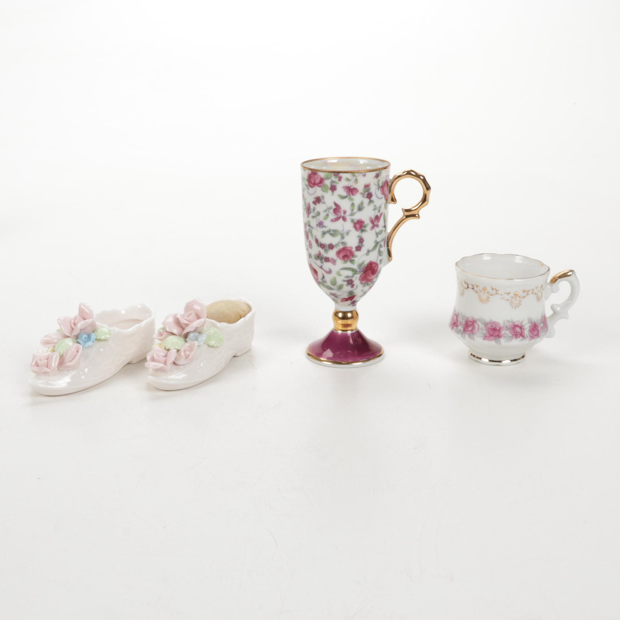 Lefton China, Anchor Hocking Glass, Scherzer Porcelain Tableware, Lamps, More