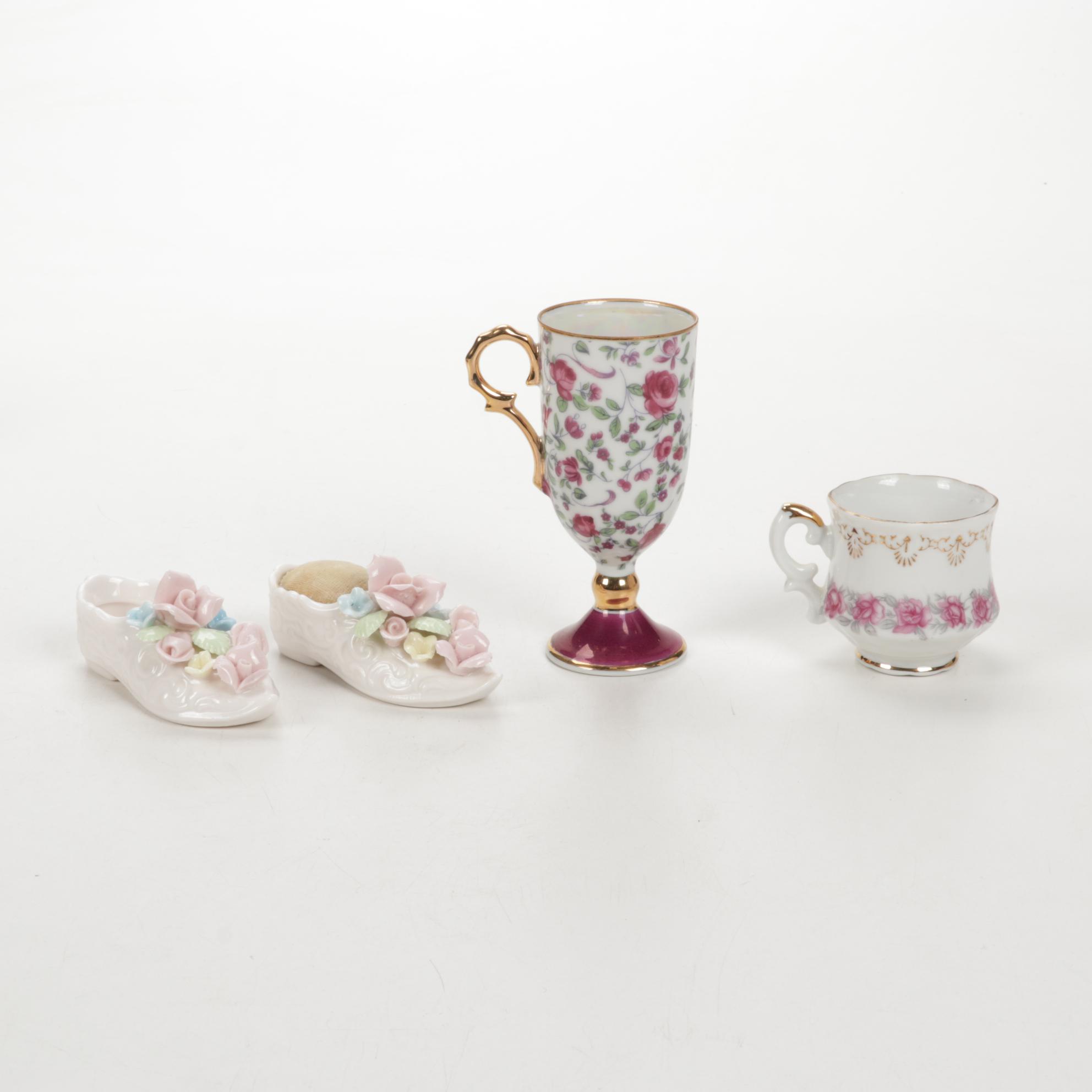 Lefton China, Anchor Hocking Glass, Scherzer Porcelain Tableware, Lamps, More