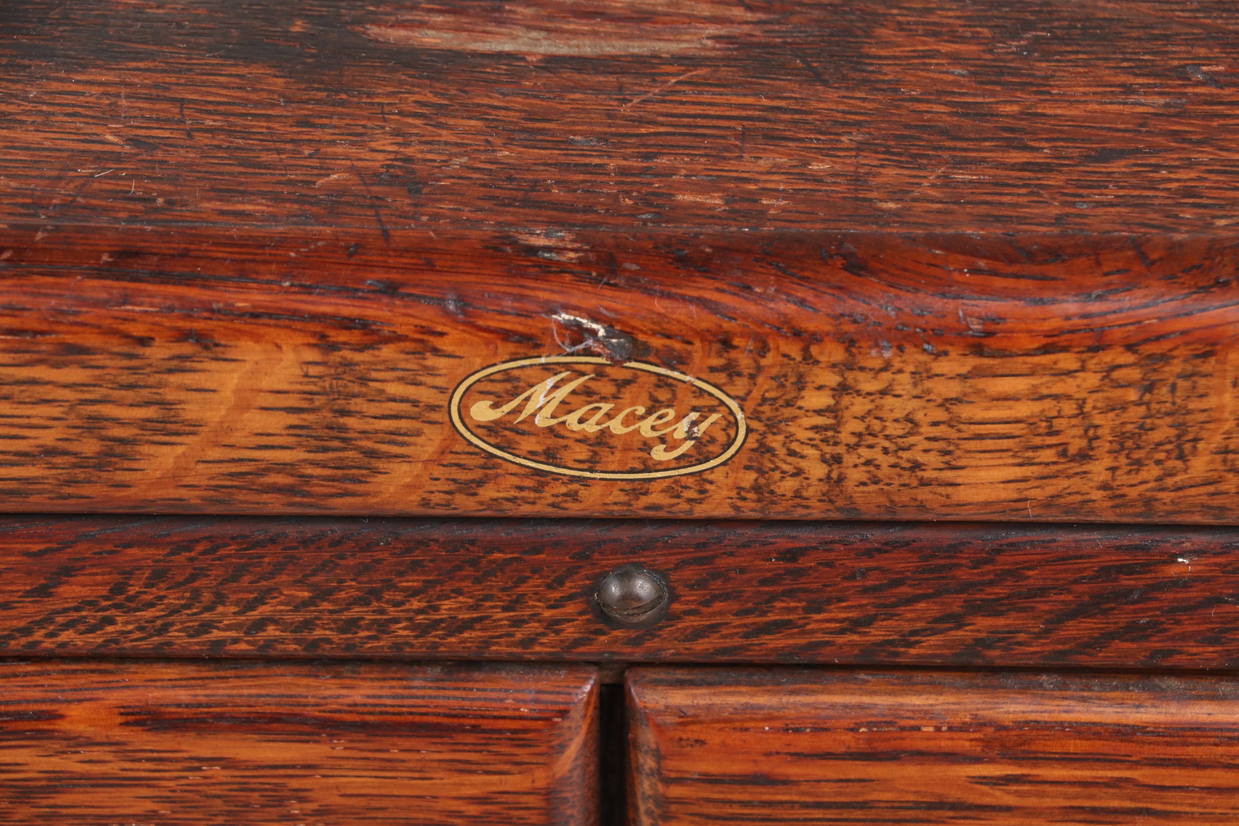 Macey Quartersawn Oak Five-Drawer File Cabinet, Early 20th Century