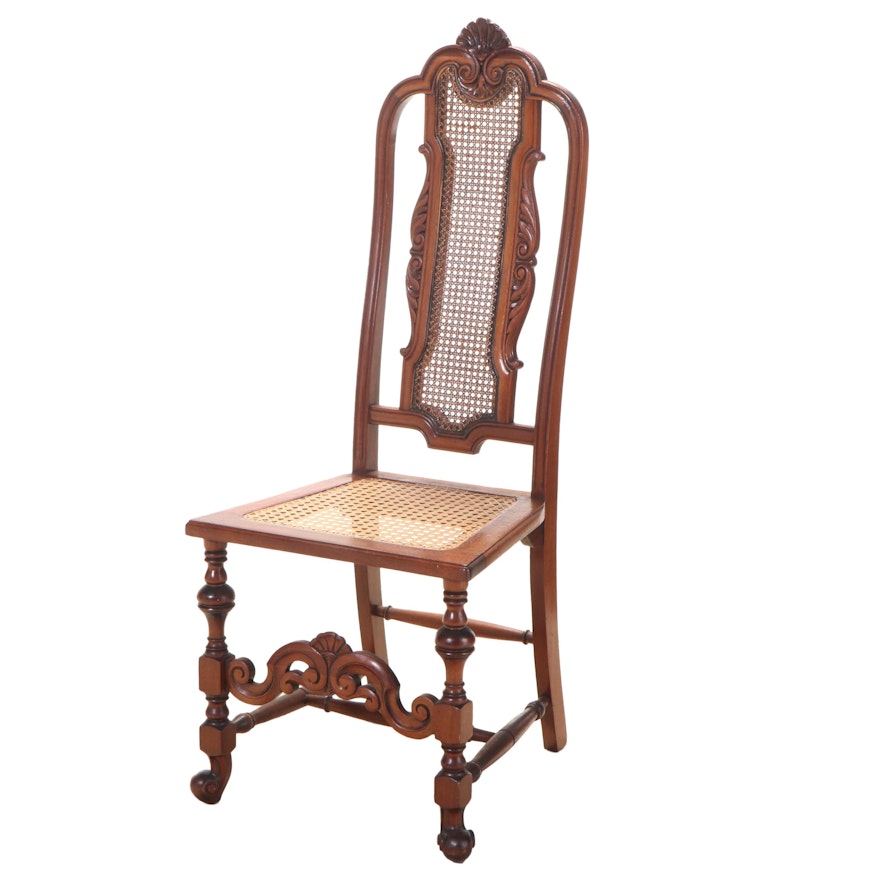 Baroque Style Carved Walnut Side Chair, Early 20th Century