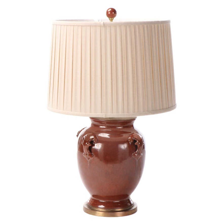 Currey & Company Rust Glazed Pottery Lamp