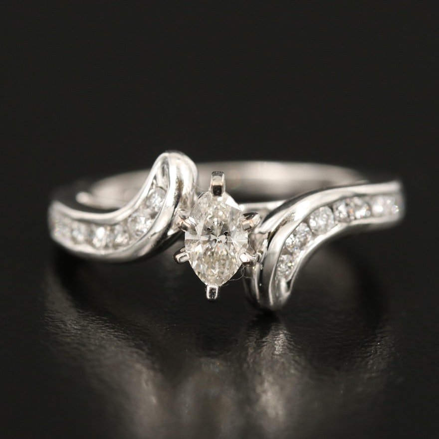 14K Diamond Ring with 0.30 CT Center Diamond