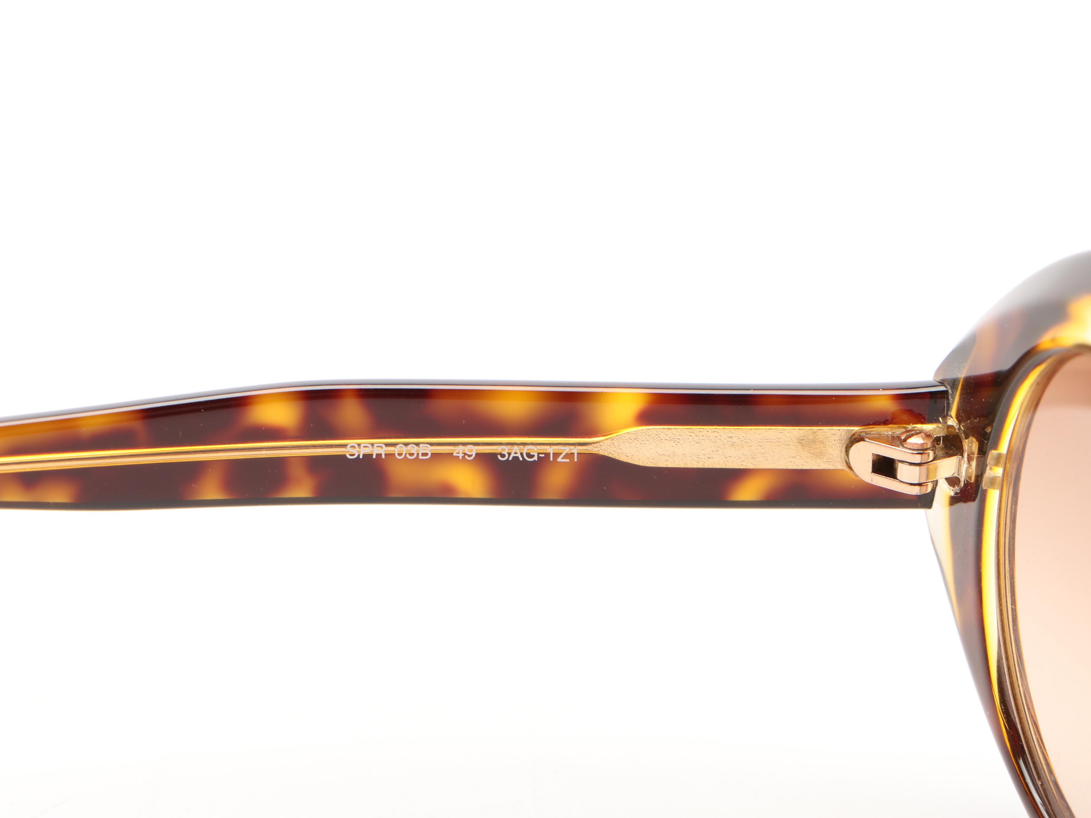 Prada Tortoise Style Oval Sunglasses with Case