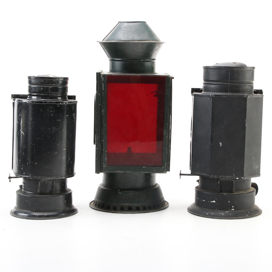 Rochester Optical Co. and Peerless Darkroom Kerosene Lanterns, Antique