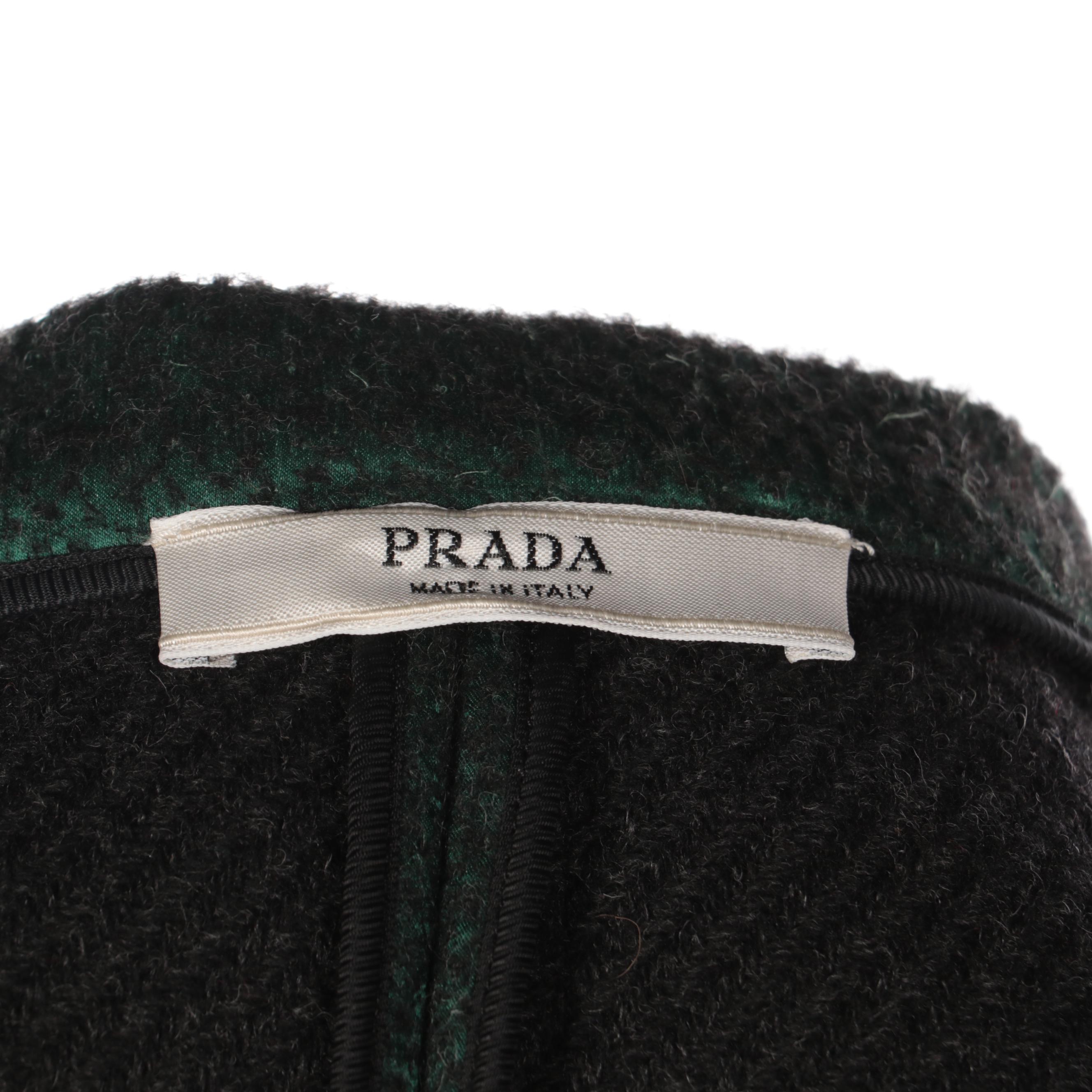 Prada Green and Black Wool Double-Breasted Jacket