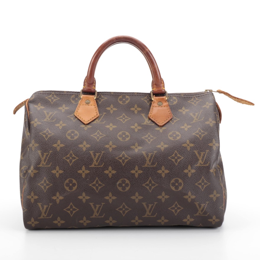 Louis Vuitton Malletier Speedy 30 Bag in Monogram Canvas and Vachetta Leather