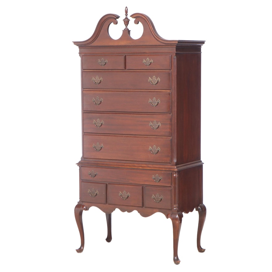 The Kling Factories Queen Anne Style Mahogany Ten-Drawer Highboy